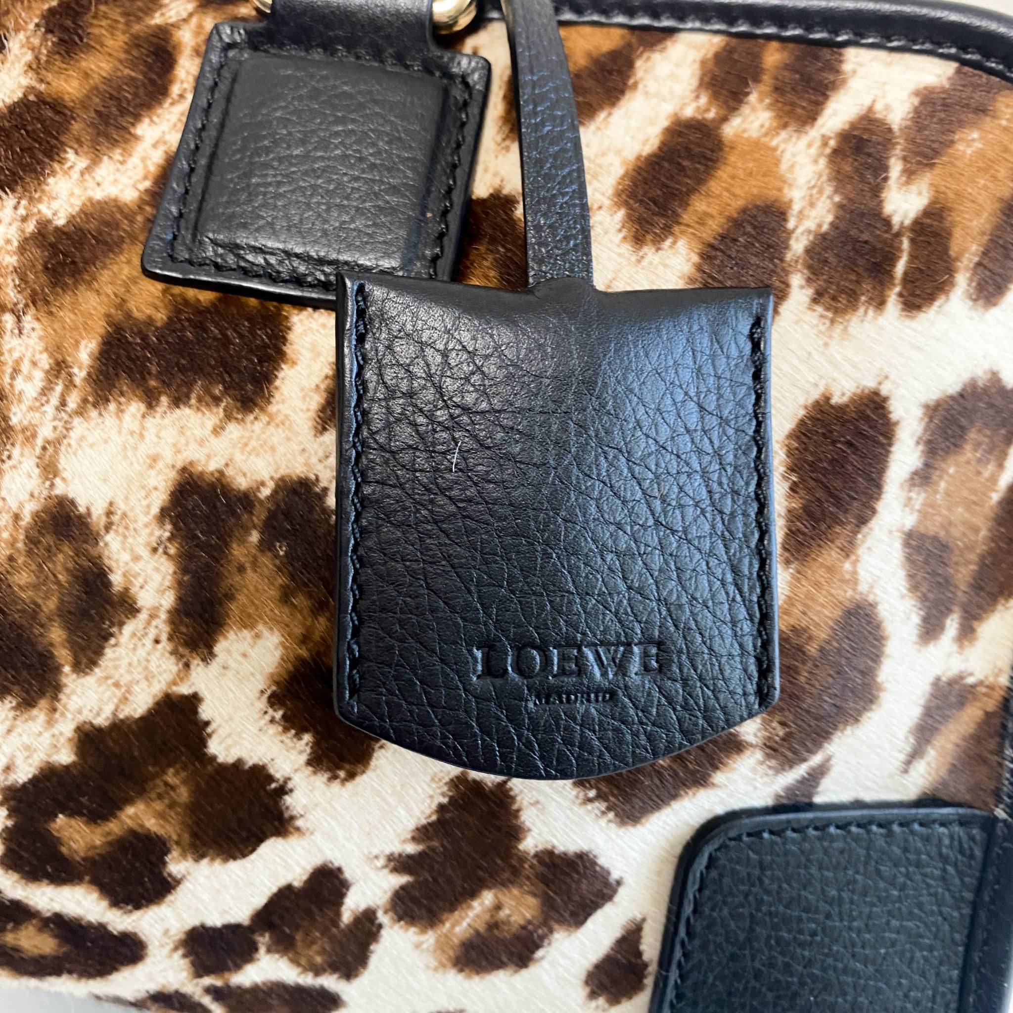 LOEWE Loewe Amazona 36 Leopard Print Pony Hair Handbag, in , Sold by HIVE PRELOVED - Handle Bags, ,