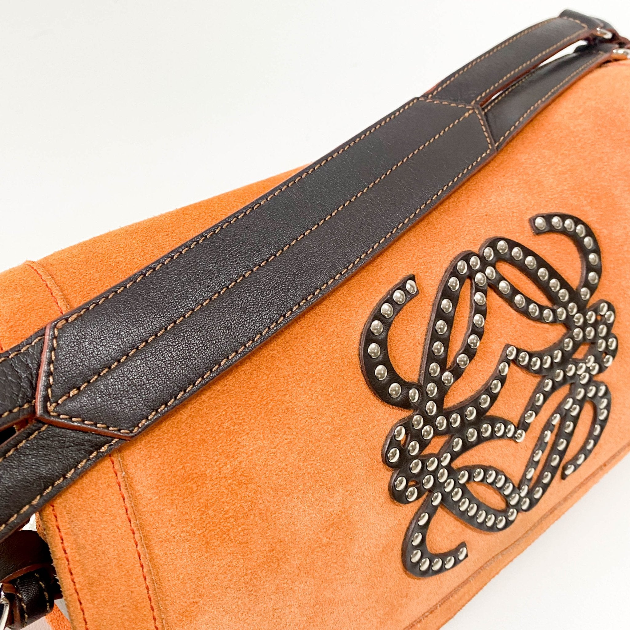 LOEWE Orange Suede Shoulder Bag, in , Sold by HIVE PRELOVED - Shoulder Bags, ,