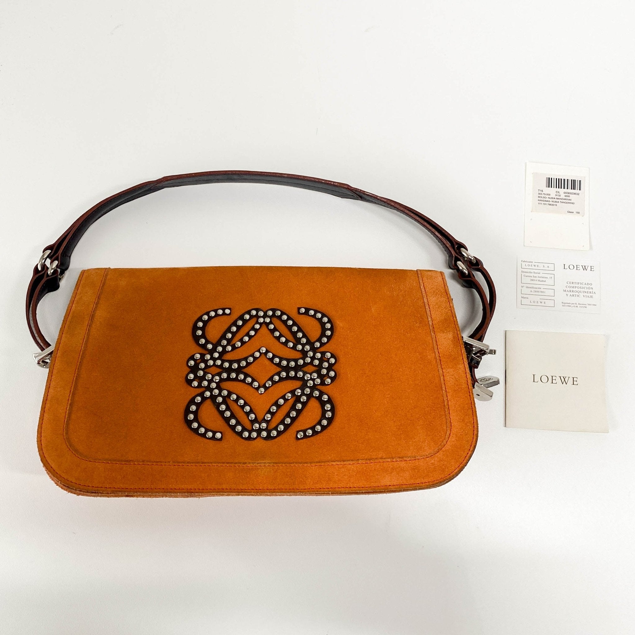 LOEWE Orange Suede Shoulder Bag, in , Sold by HIVE PRELOVED - Shoulder Bags, ,