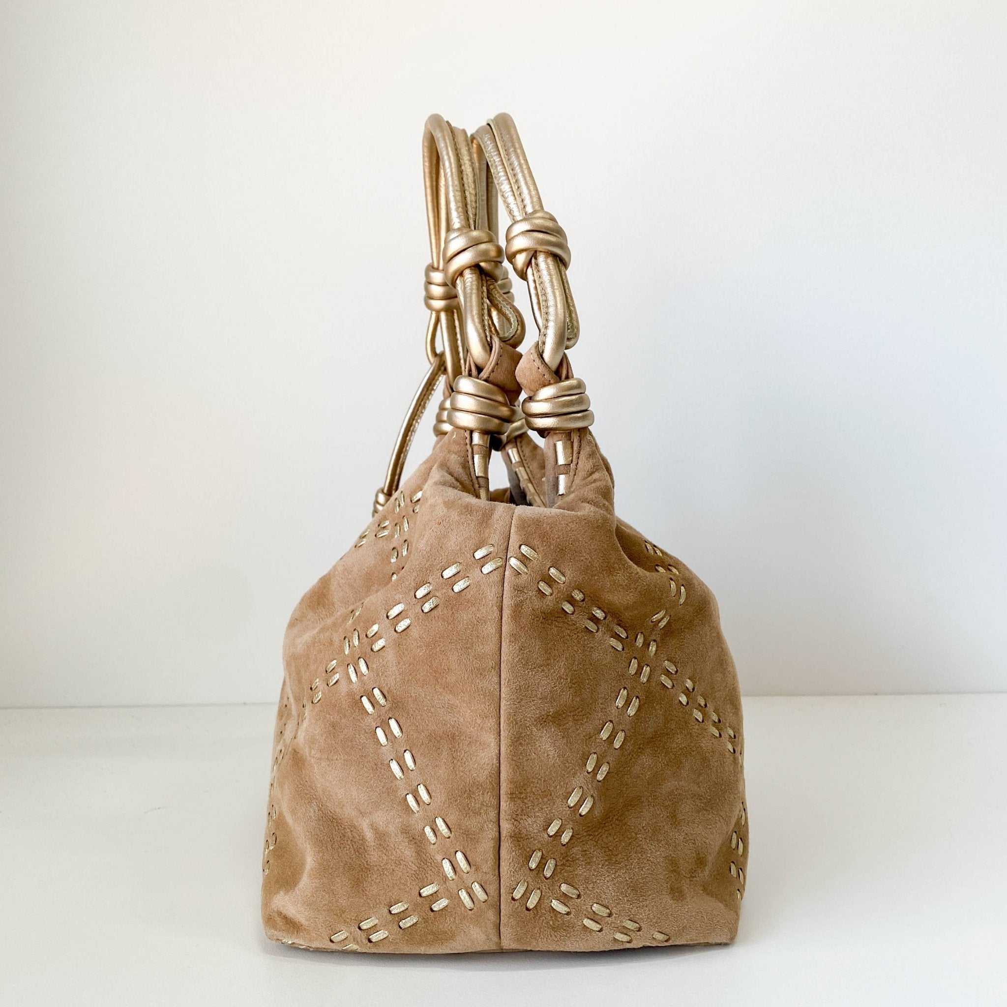 LOEWE Rose Gold Suede Shoulder Bag, in , Sold by HIVE PRELOVED - Shoulder Bags, ,