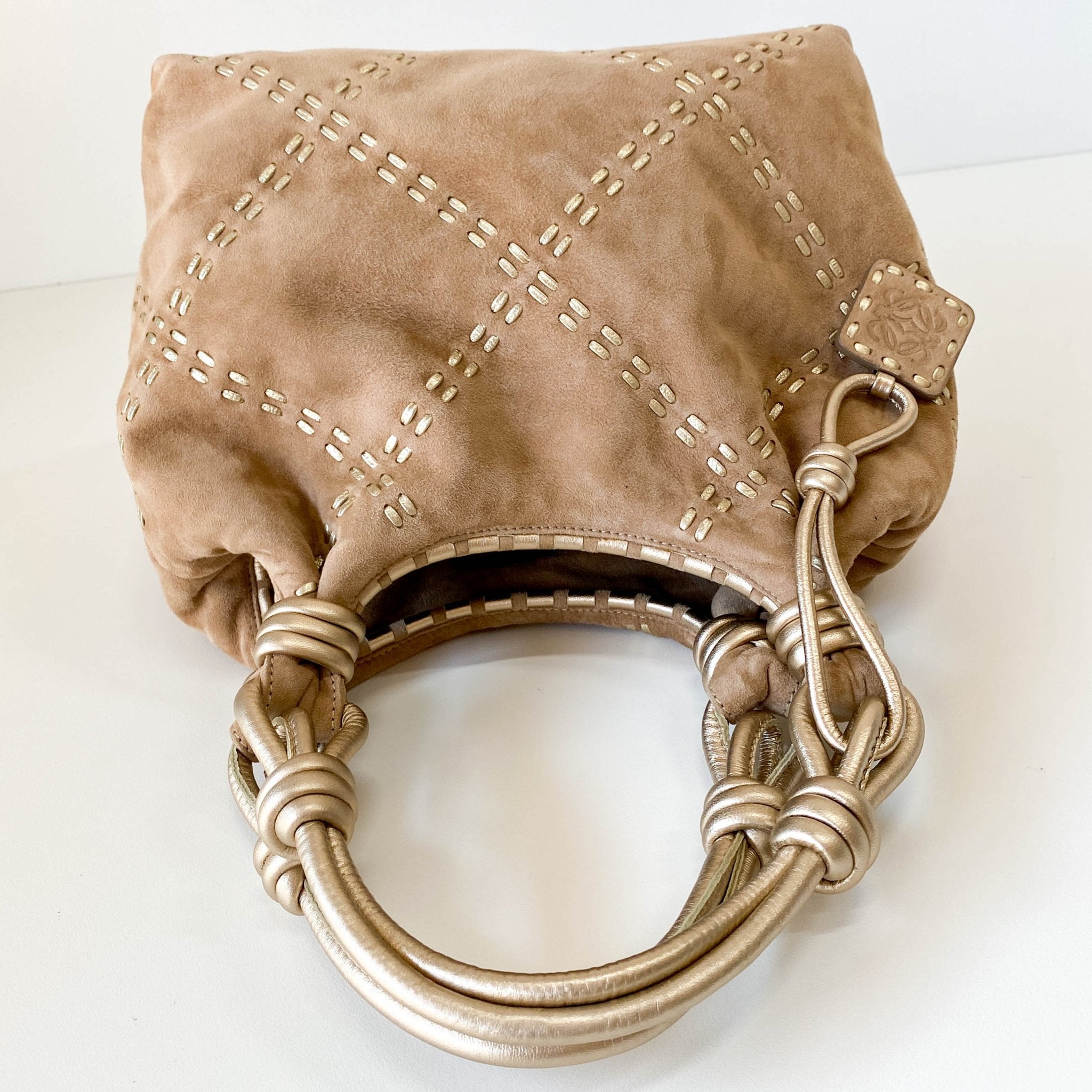 LOEWE Rose Gold Suede Shoulder Bag, in , Sold by HIVE PRELOVED - Shoulder Bags, ,