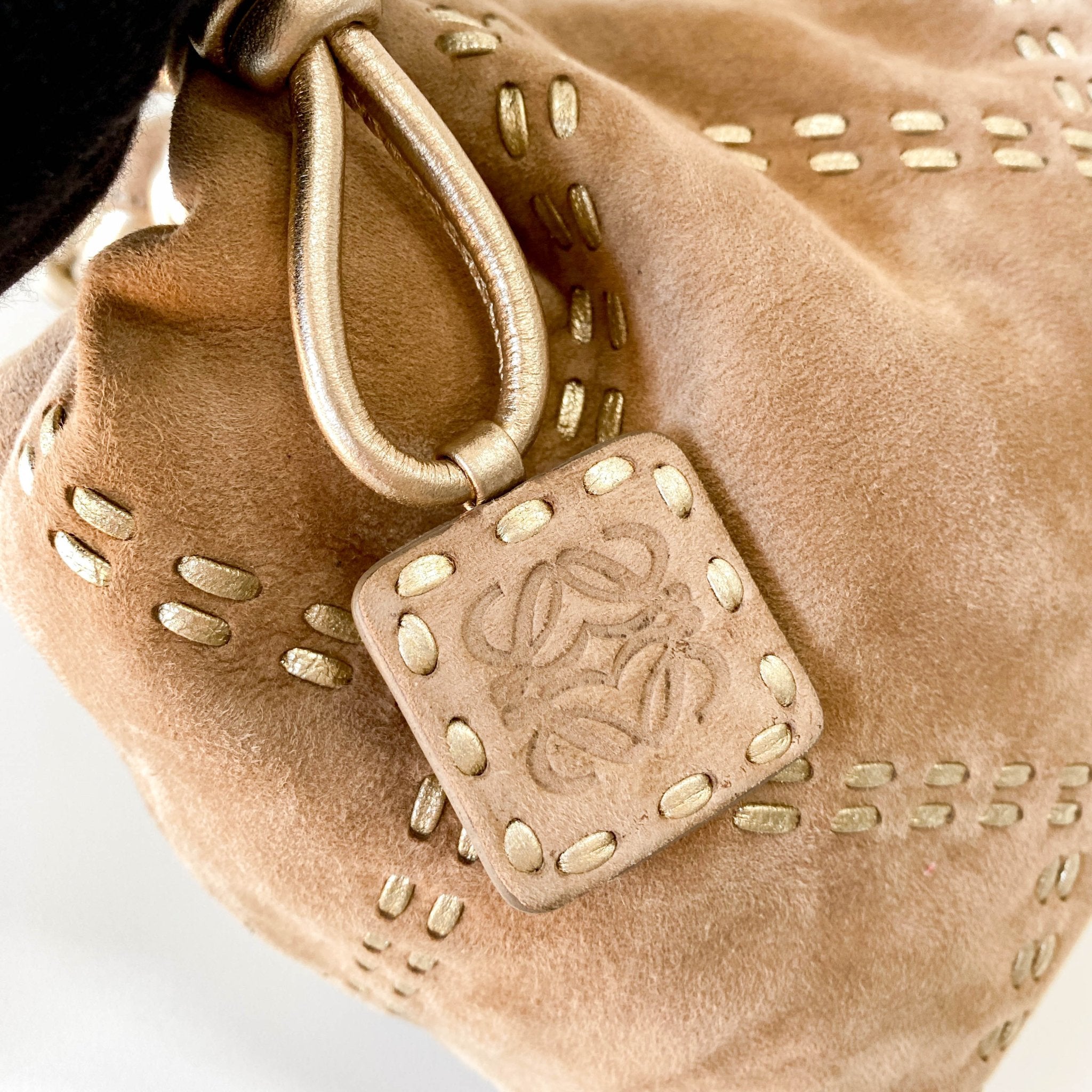 LOEWE Rose Gold Suede Shoulder Bag, in , Sold by HIVE PRELOVED - Shoulder Bags, ,