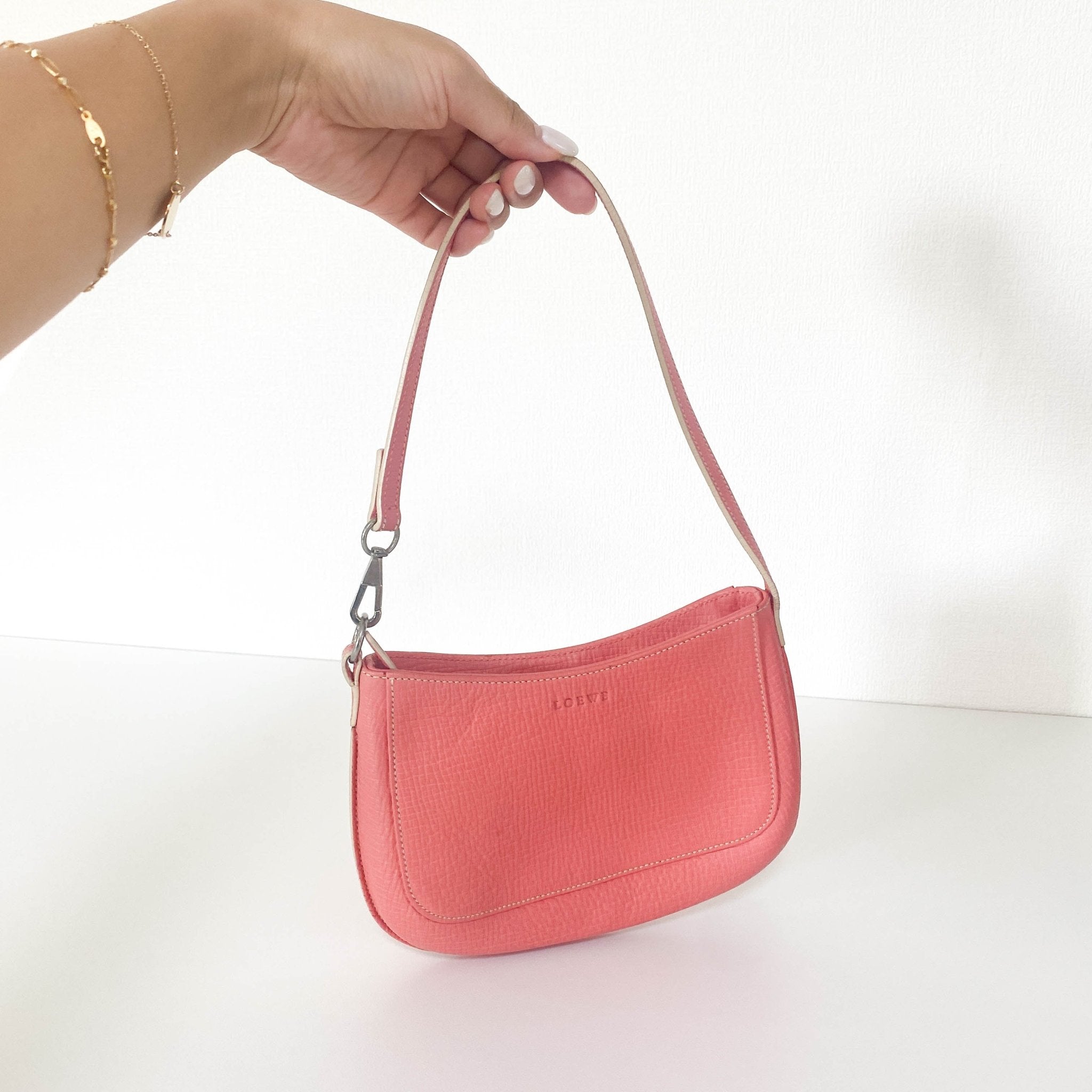LOEWE Salmon Pink Leather Mini Shoulder Bag, in , Sold by HIVE PRELOVED - Shoulder Bags, ,