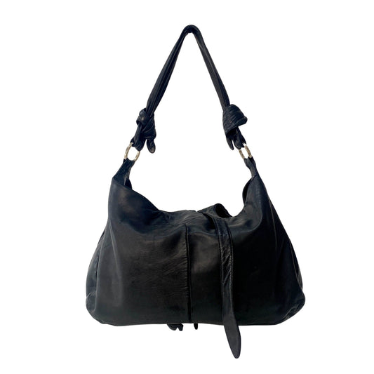LOEWE Soft Black Leather Shoulder Bag with Trying Detail, in , Sold by HIVE PRELOVED - Shoulder Bags, ,