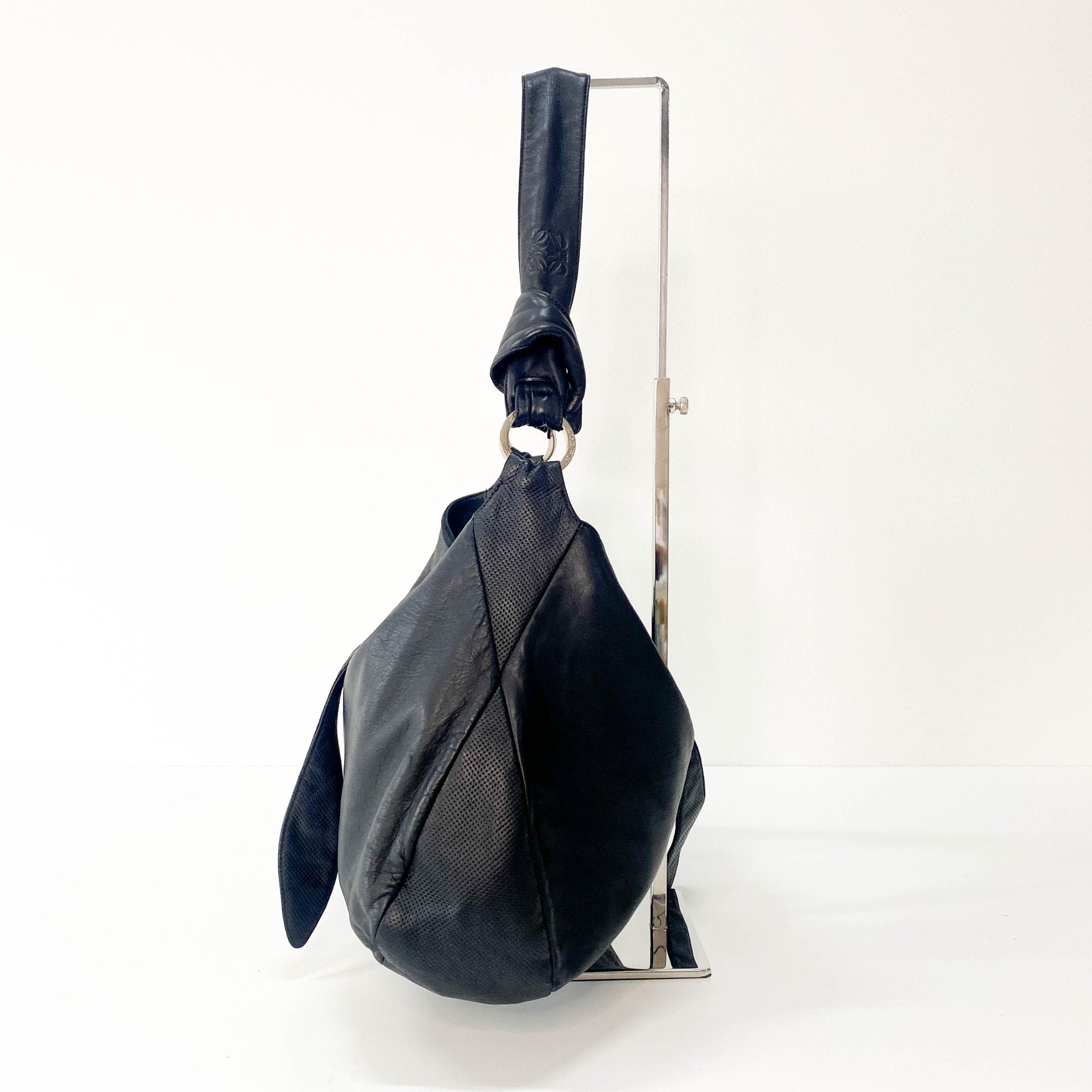 LOEWE Soft Black Leather Shoulder Bag with Trying Detail, in , Sold by HIVE PRELOVED - Shoulder Bags, ,