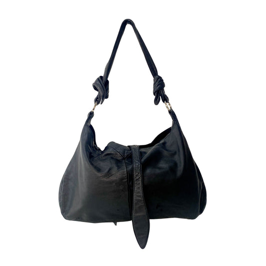LOEWE Soft Black Leather Shoulder Bag with Trying Detail, in , Sold by HIVE PRELOVED - Shoulder Bags, ,