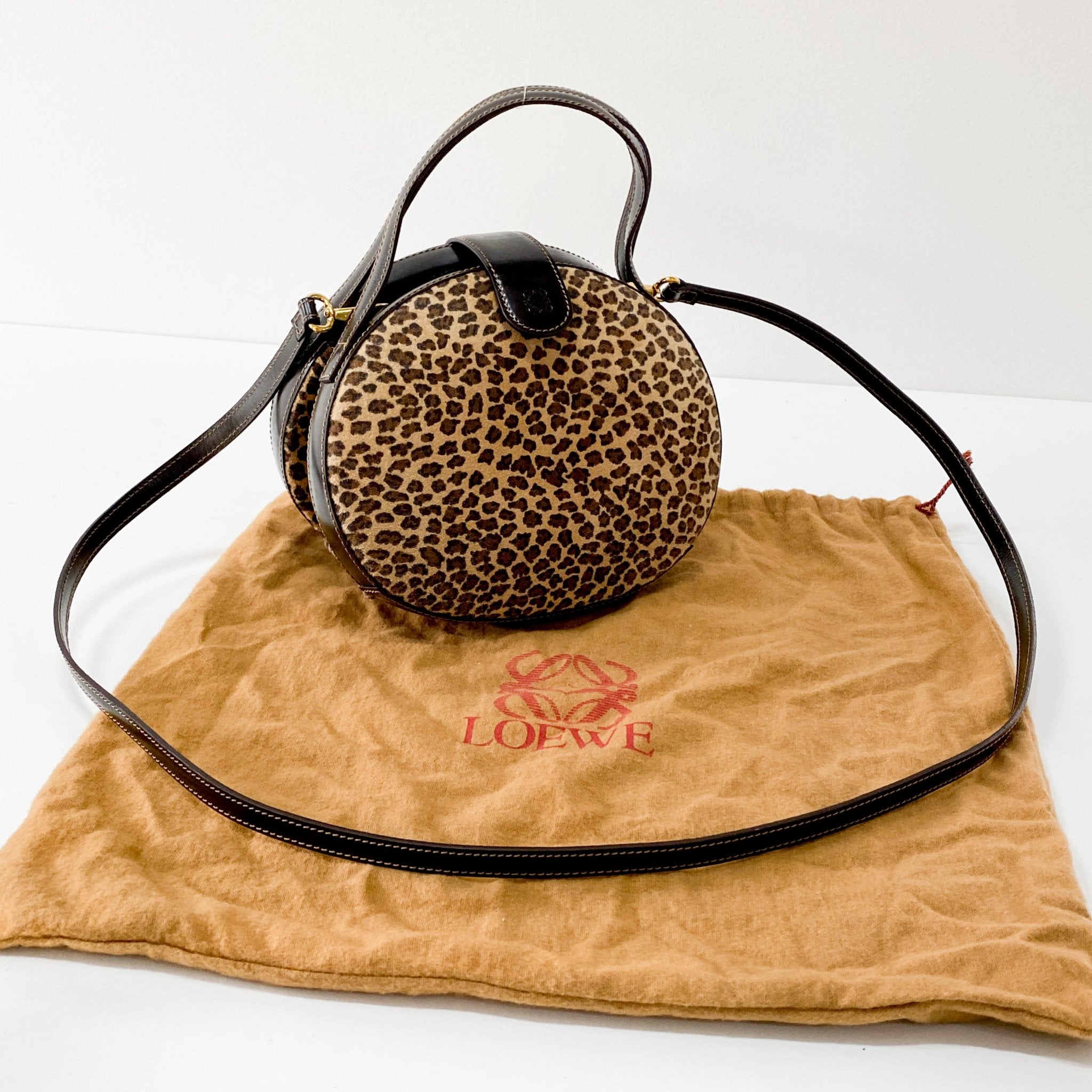 LOEWE Suede Leopard Print Handbag, in , Sold by HIVE PRELOVED - Handle Bags, ,