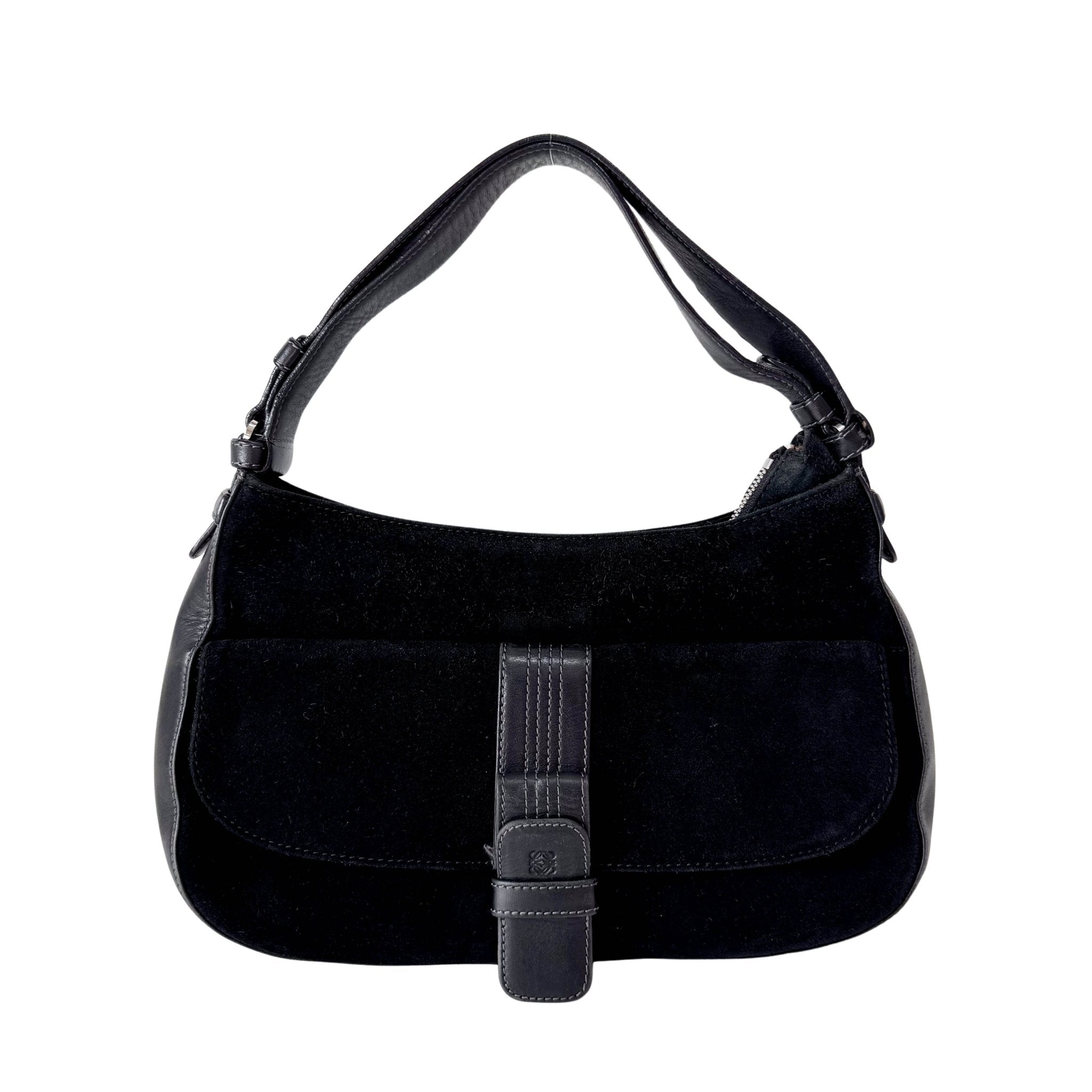 LOEWE Vintage Black Suede Shoulder Bag, in , Sold by HIVE PRELOVED - Shoulder Bags, ,