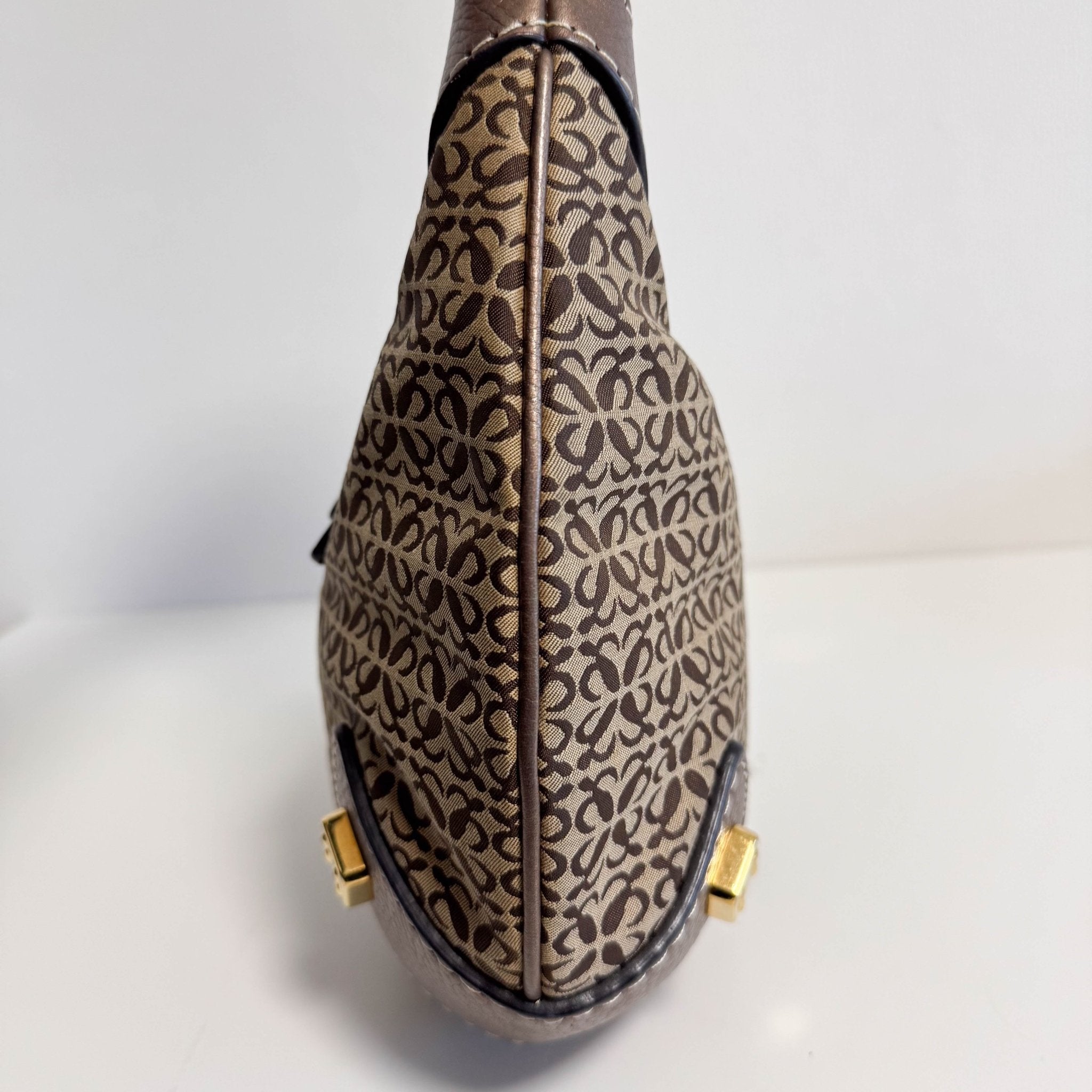 LOEWE Vintage Hobo Bronze Leather Canvas Shoulder Bag, in , Sold by HIVE PRELOVED - Shoulder Bags, ,