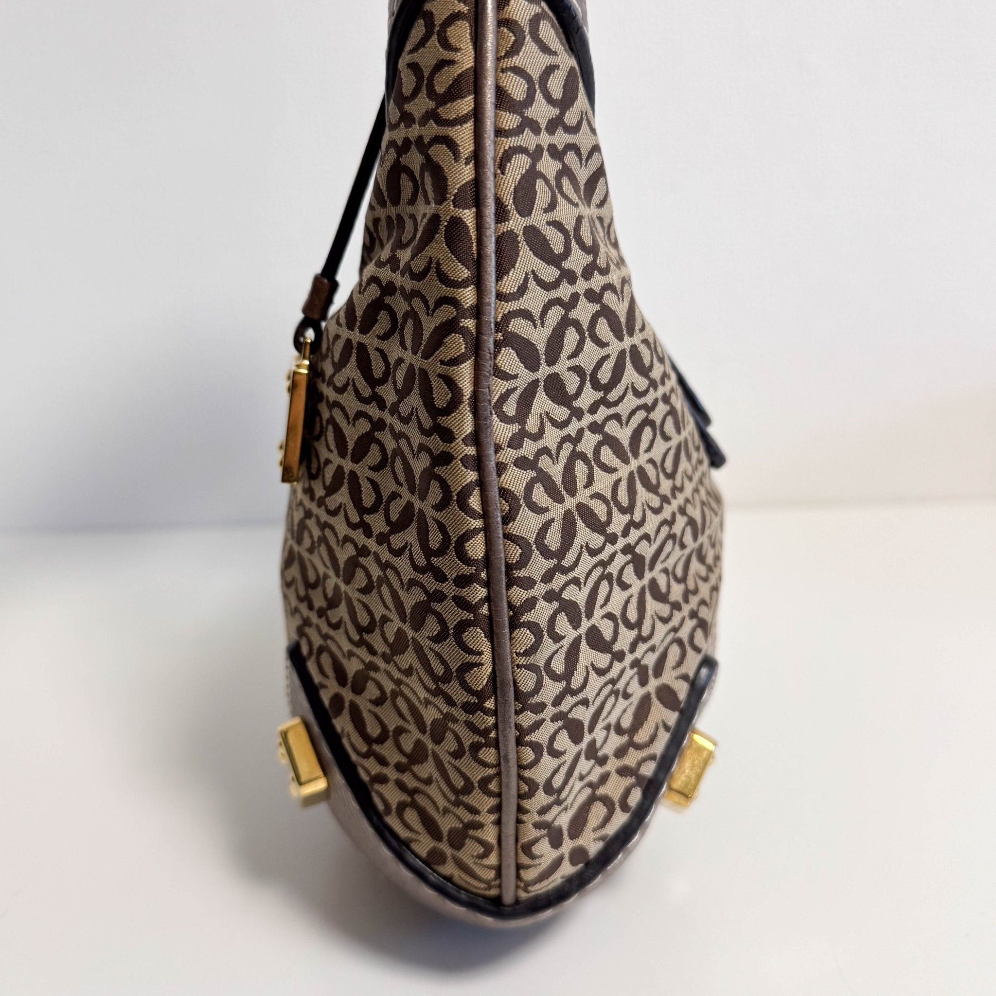 LOEWE Vintage Hobo Bronze Leather Canvas Shoulder Bag, in , Sold by HIVE PRELOVED - Shoulder Bags, ,