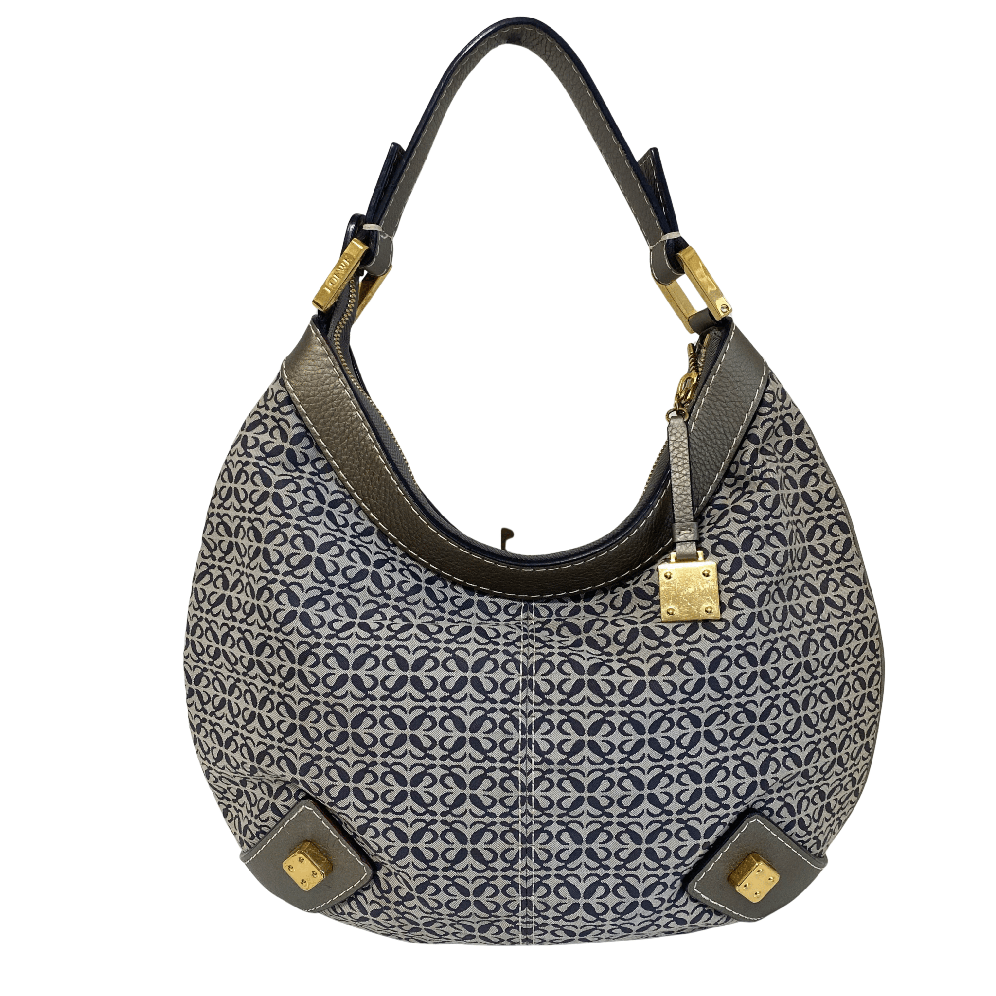 LOEWE Vintage Hobo Grey Leather and Canvas Shoulder Bag, in , Sold by HIVE PRELOVED - Shoulder Bags, ,