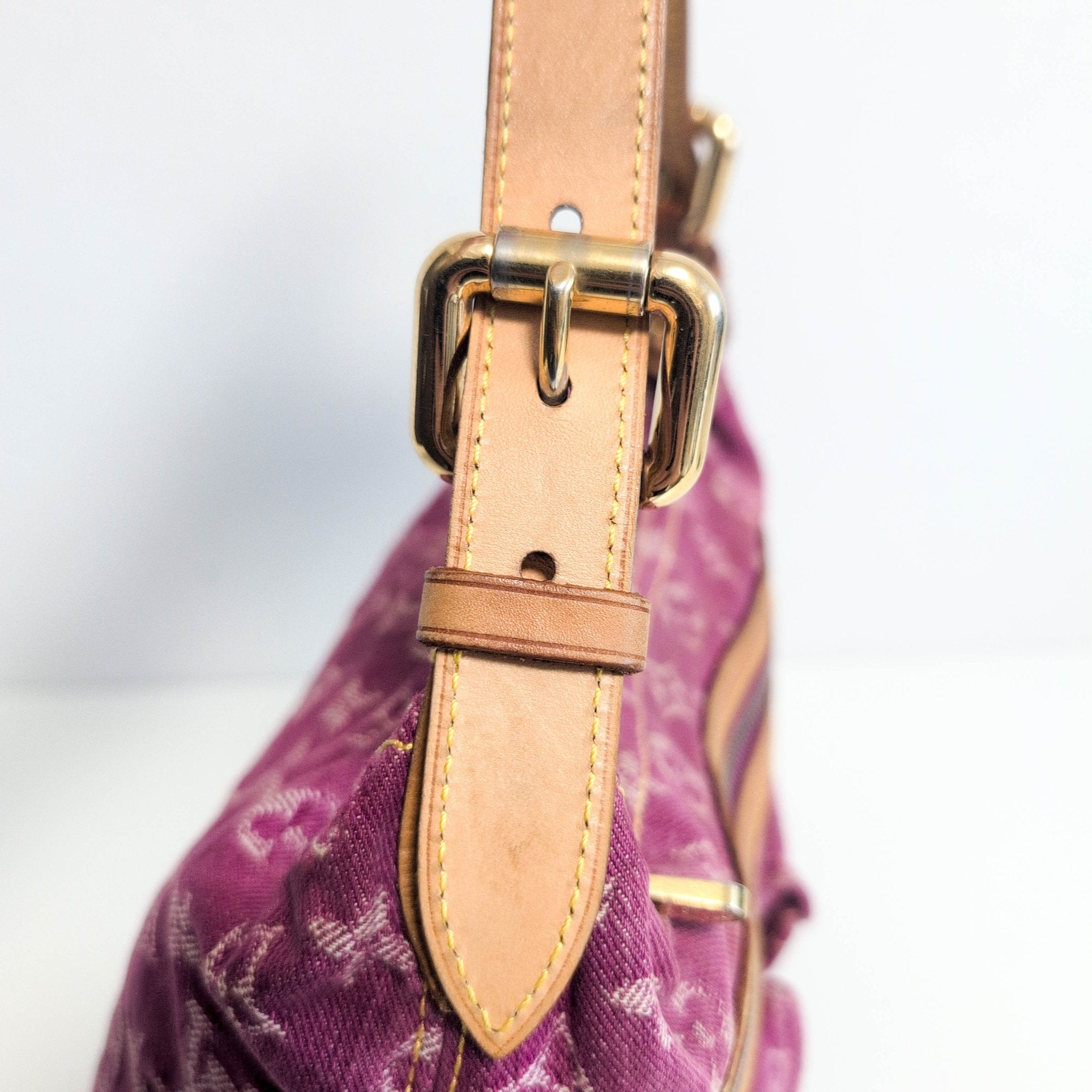 LOUIS VUITTON Baggy Pink Monogram Denim Shoulder Bag Fuchsia, in , Sold by HIVE PRELOVED - Crossbody bags, Shoulder Bags,