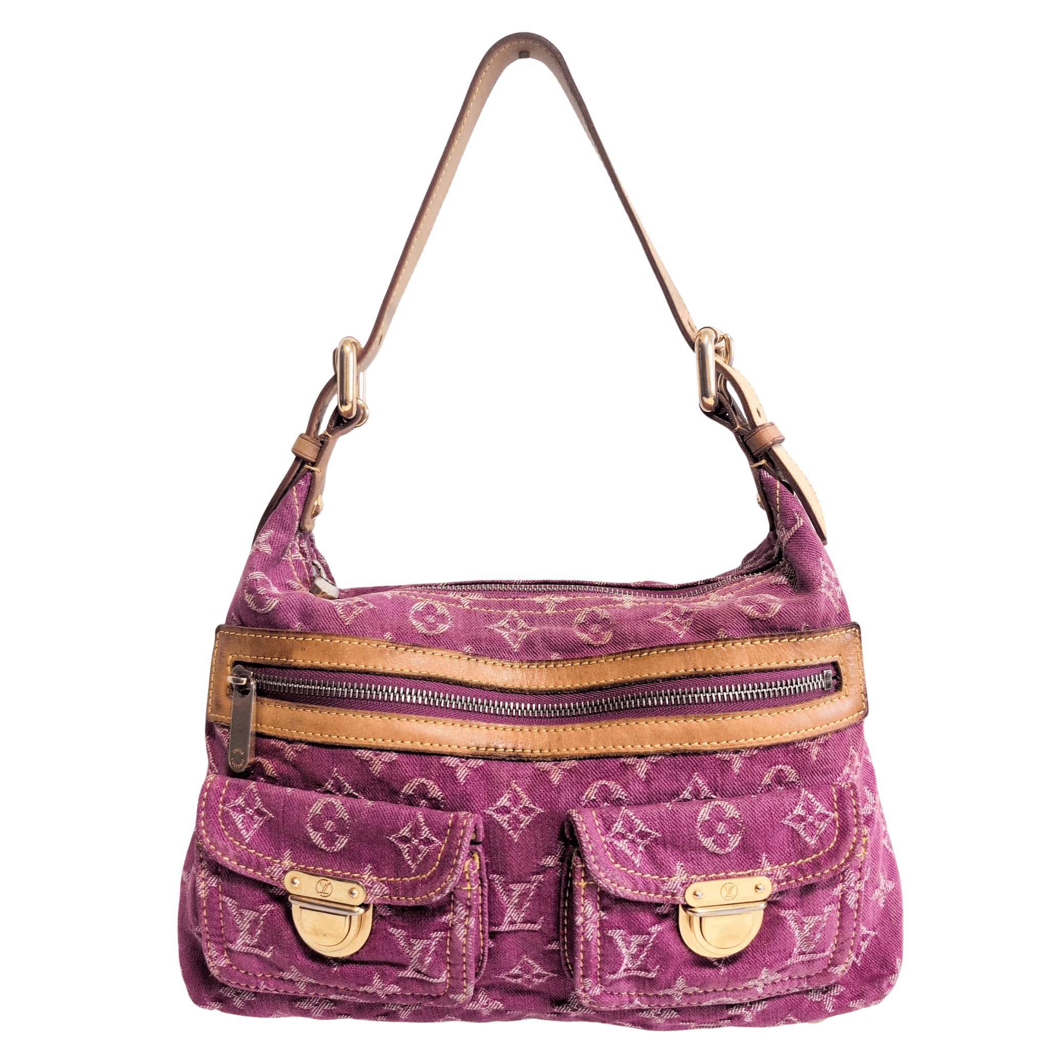 LOUIS VUITTON Baggy Pink Monogram Denim Shoulder Bag Fuchsia, in , Sold by HIVE PRELOVED - Crossbody bags, Shoulder Bags,