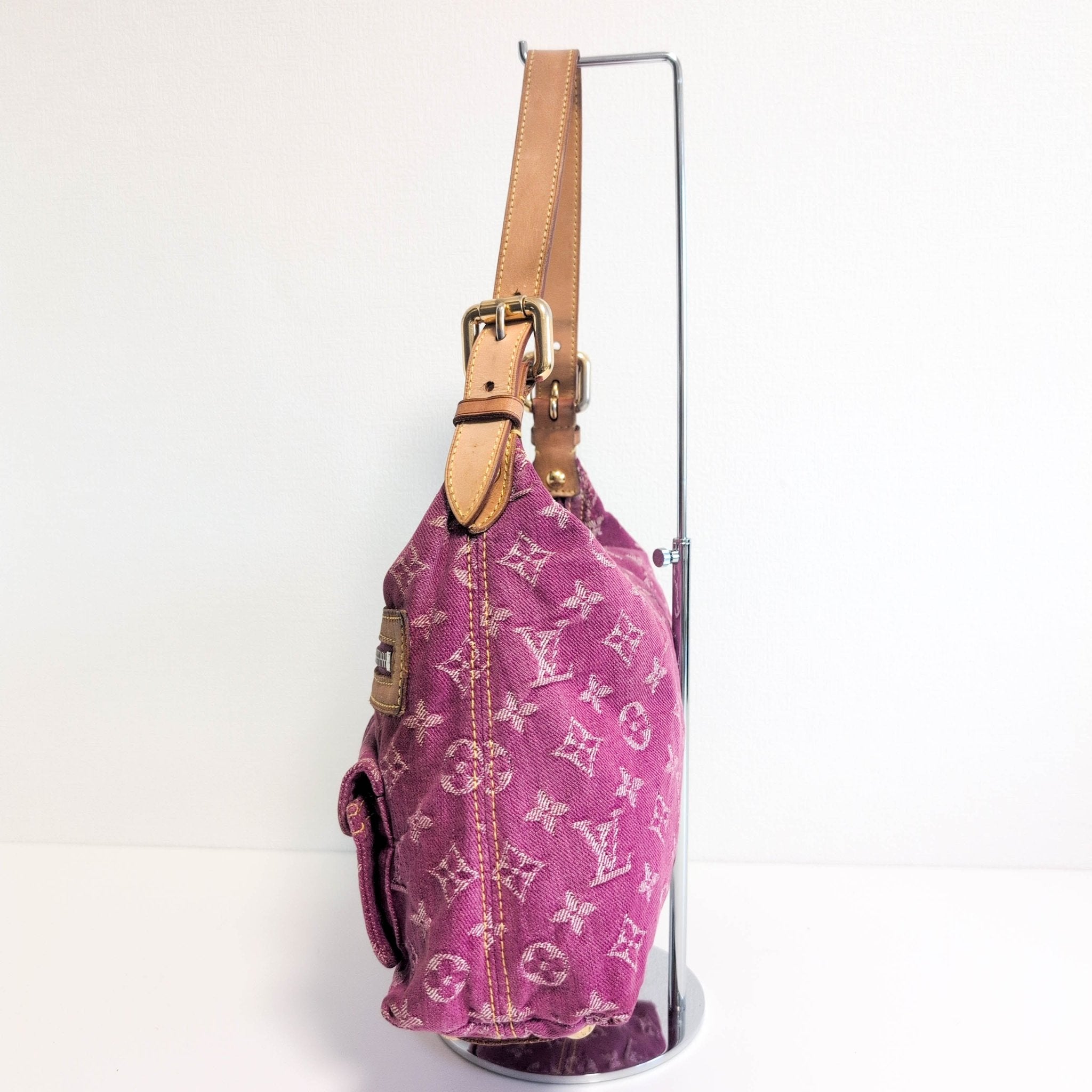 LOUIS VUITTON Baggy Pink Monogram Denim Shoulder Bag Fuchsia, in , Sold by HIVE PRELOVED - Crossbody bags, Shoulder Bags,