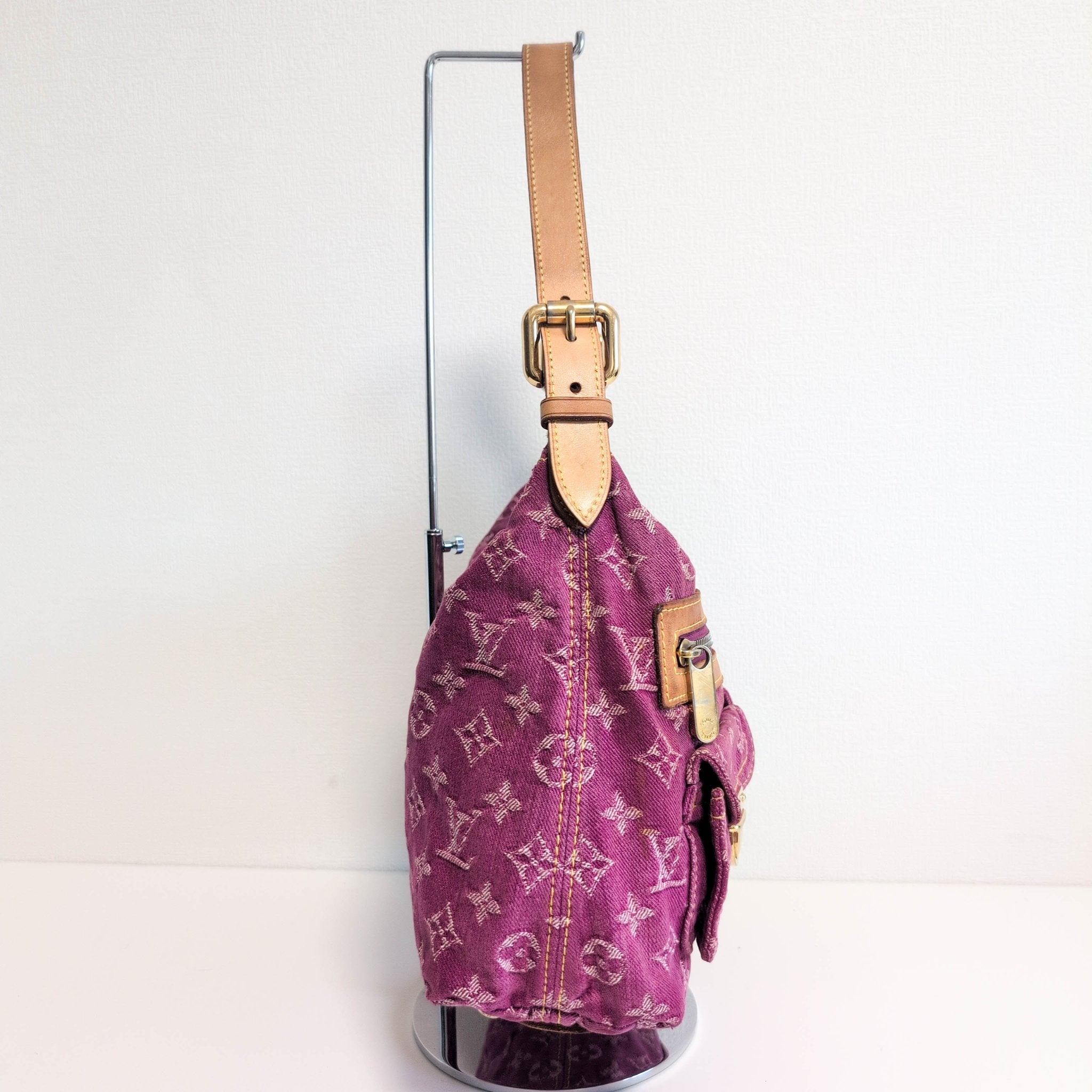 LOUIS VUITTON Baggy Pink Monogram Denim Shoulder Bag Fuchsia, in , Sold by HIVE PRELOVED - Crossbody bags, Shoulder Bags,