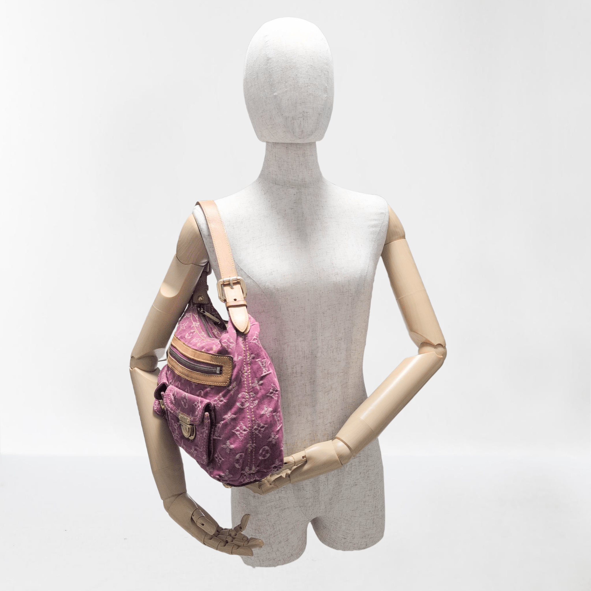 LOUIS VUITTON Baggy Pink Monogram Denim Shoulder Bag Fuchsia, in , Sold by HIVE PRELOVED - Crossbody bags, Shoulder Bags,