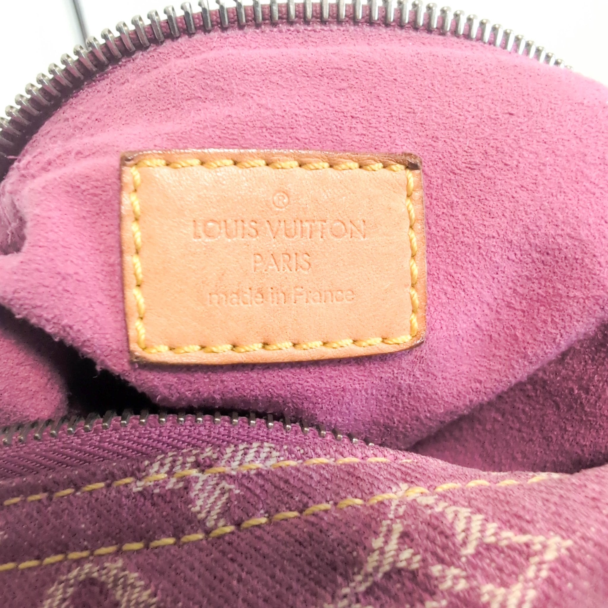 LOUIS VUITTON Baggy Pink Monogram Denim Shoulder Bag Fuchsia, in , Sold by HIVE PRELOVED - Crossbody bags, Shoulder Bags,