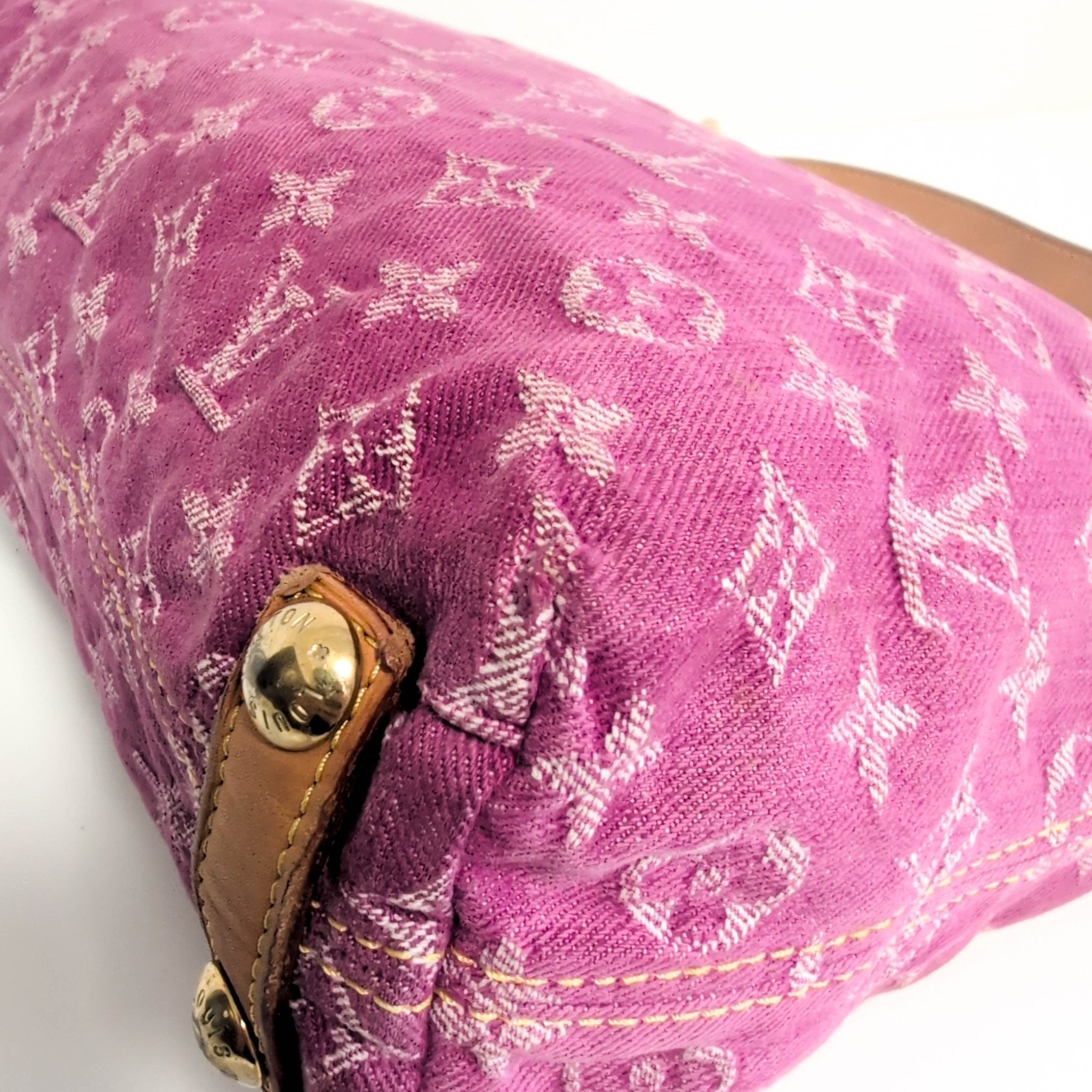LOUIS VUITTON Baggy Pink Monogram Denim Shoulder Bag Fuchsia, in , Sold by HIVE PRELOVED - Crossbody bags, Shoulder Bags,