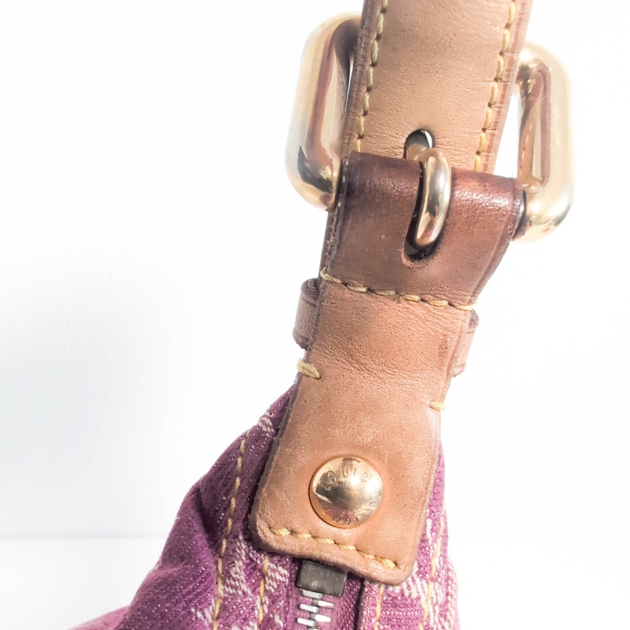 LOUIS VUITTON Baggy Pink Monogram Denim Shoulder Bag Fuchsia, in , Sold by HIVE PRELOVED - Crossbody bags, Shoulder Bags,