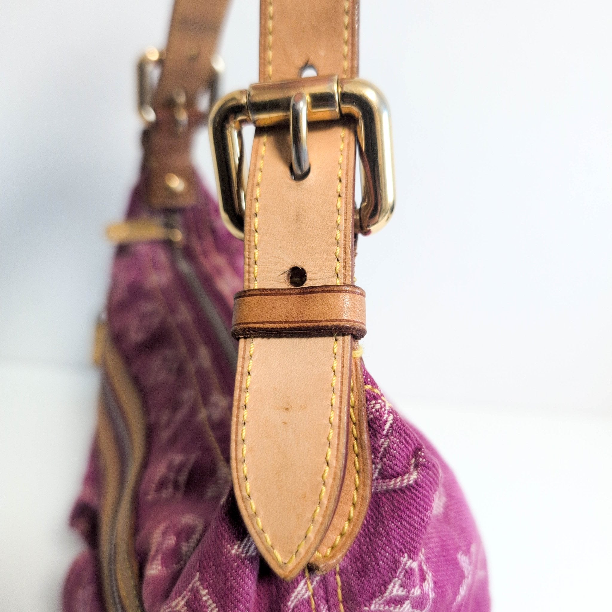 LOUIS VUITTON Baggy Pink Monogram Denim Shoulder Bag Fuchsia, in , Sold by HIVE PRELOVED - Crossbody bags, Shoulder Bags,