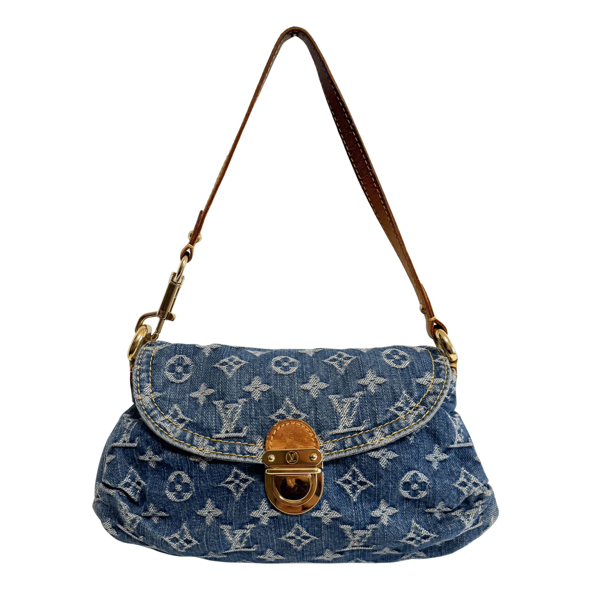 LOUIS VUITTON Denim Mini Pleaty Shoulder Bag, in , Sold by HIVE PRELOVED - Shoulder Bags, ,