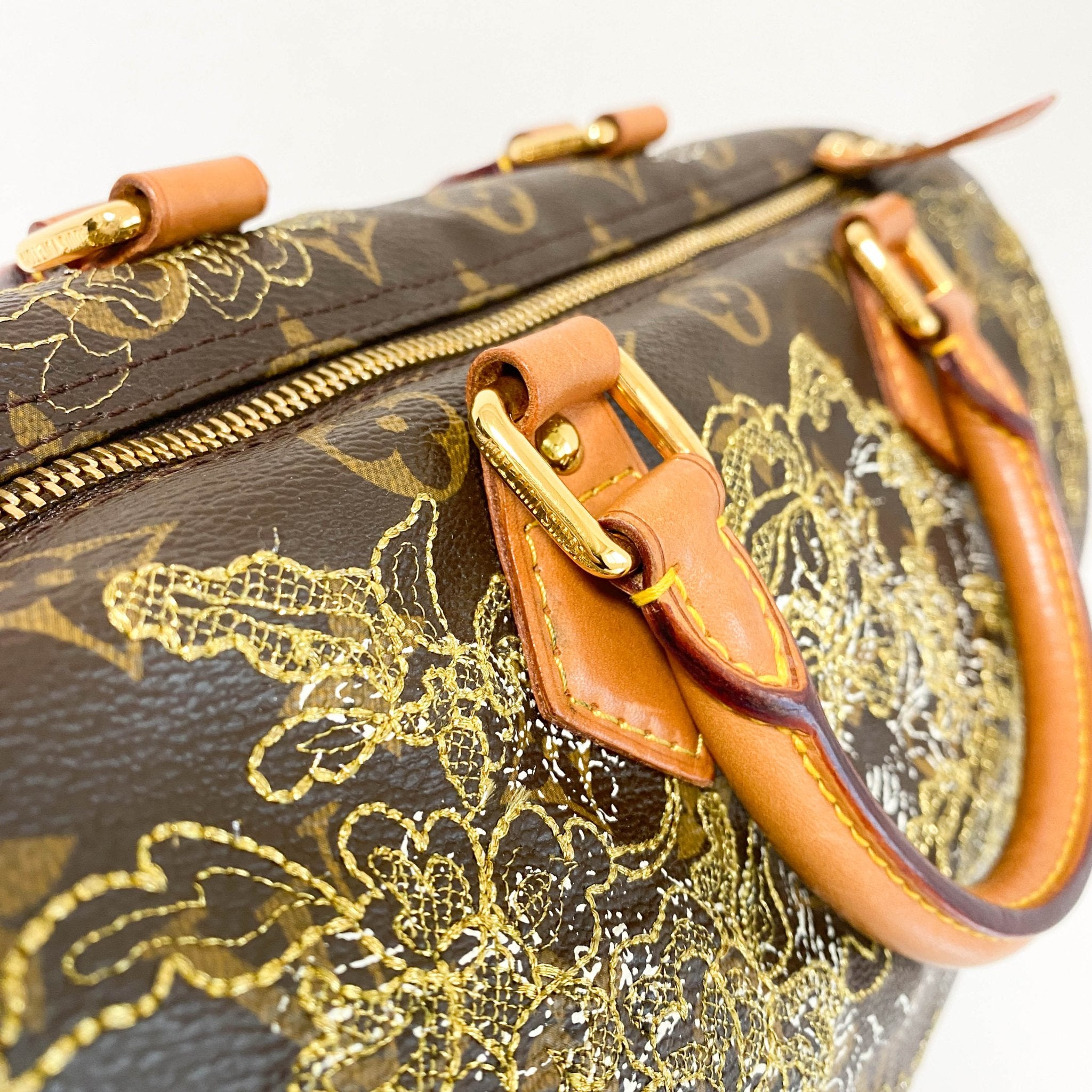 LOUIS VUITTON Dentelle Speedy 30 Monogram Canvas Satchel Bag Brown, in , Sold by HIVE PRELOVED - Handle Bags, ,