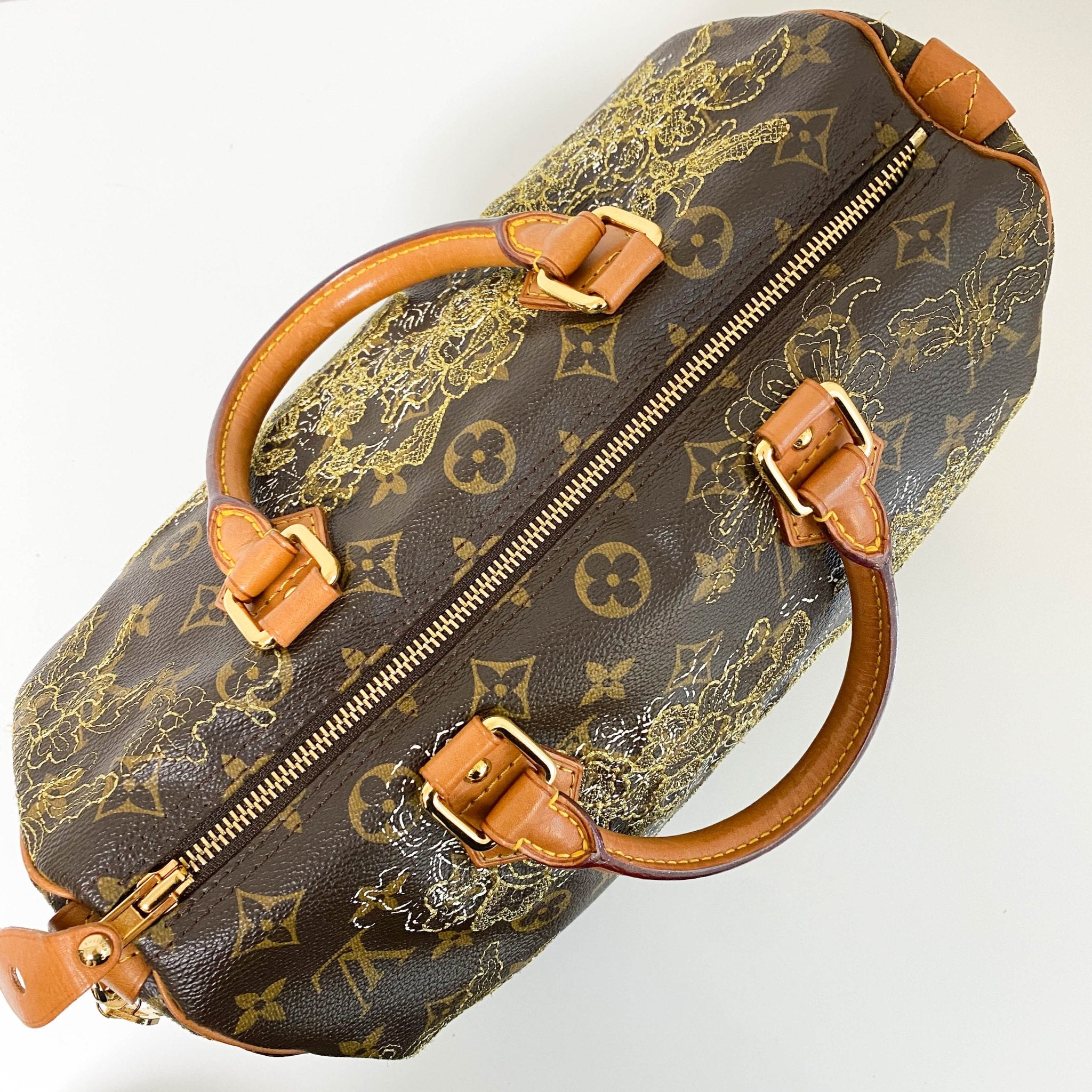 LOUIS VUITTON Dentelle Speedy 30 Monogram Canvas Satchel Bag Brown, in , Sold by HIVE PRELOVED - Handle Bags, ,