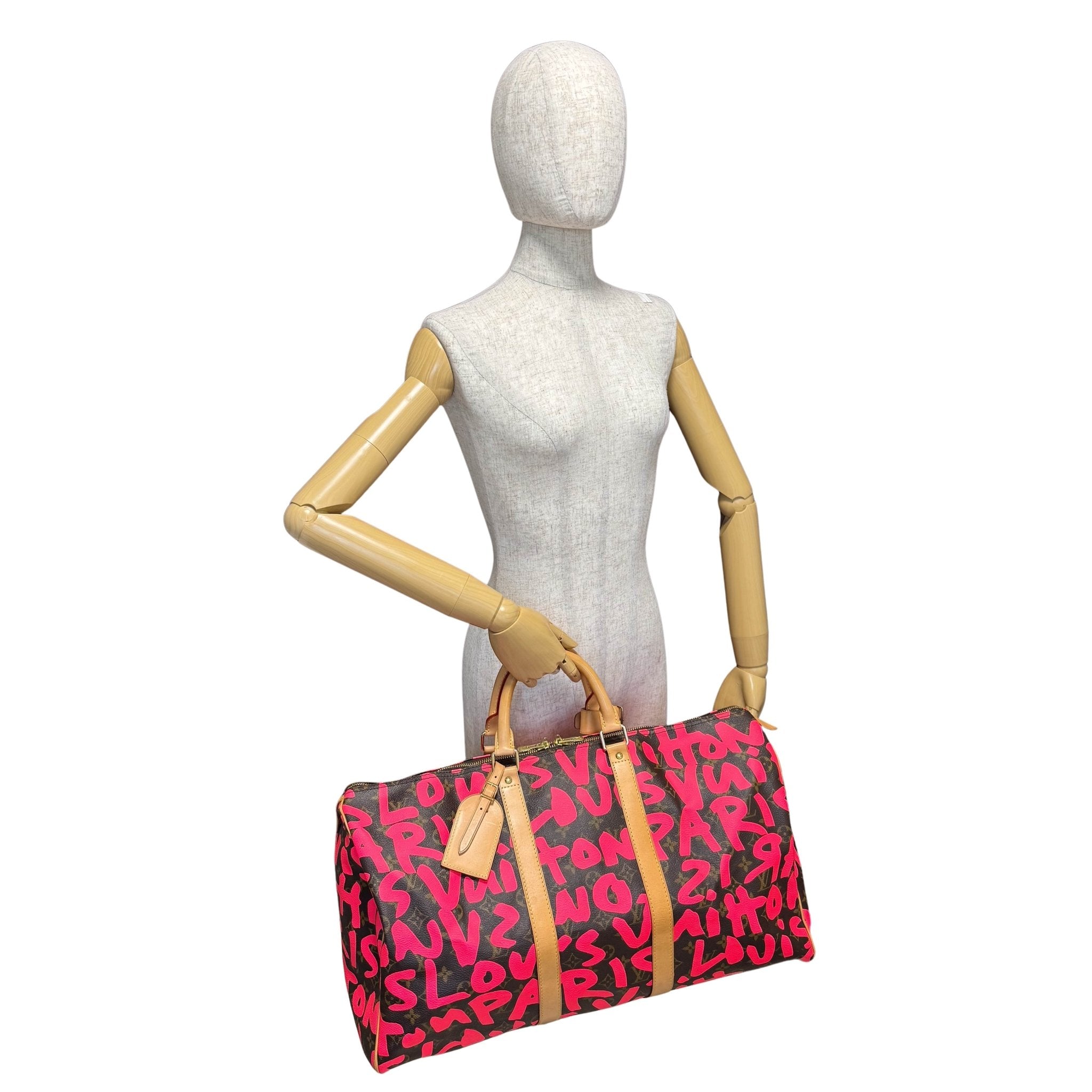 LOUIS VUITTON Graffiti Keepall 50 Stephen Sprouse Pink Travel Bag, in , Sold by HIVE PRELOVED - Travel bags, ,