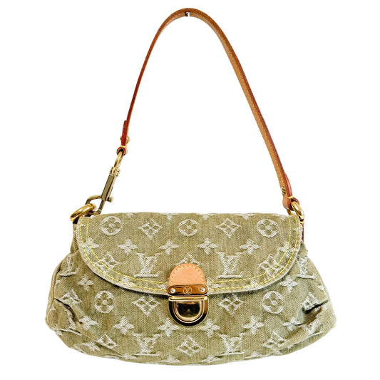 LOUIS VUITTON Green Monogram Denim Mini Pleaty Shoulder Bag, in , Sold by HIVE PRELOVED - Shoulder Bag