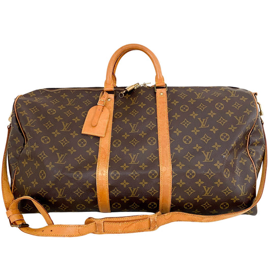 LOUIS VUITTON Keepall Bandoulière 55, Leather (unspecified) in Brown, Sold by HIVE PRELOVED - Handle Bags, Travel bags,