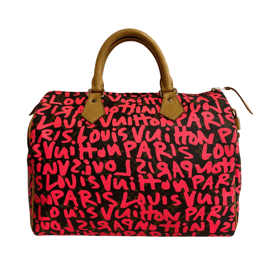 LOUIS VUITTON Limited Edition Fuchsia Graffiti Stephen Sprouse Speedy 30 Bag, in , Sold by HIVE PRELOVED - Handle Bags, ,