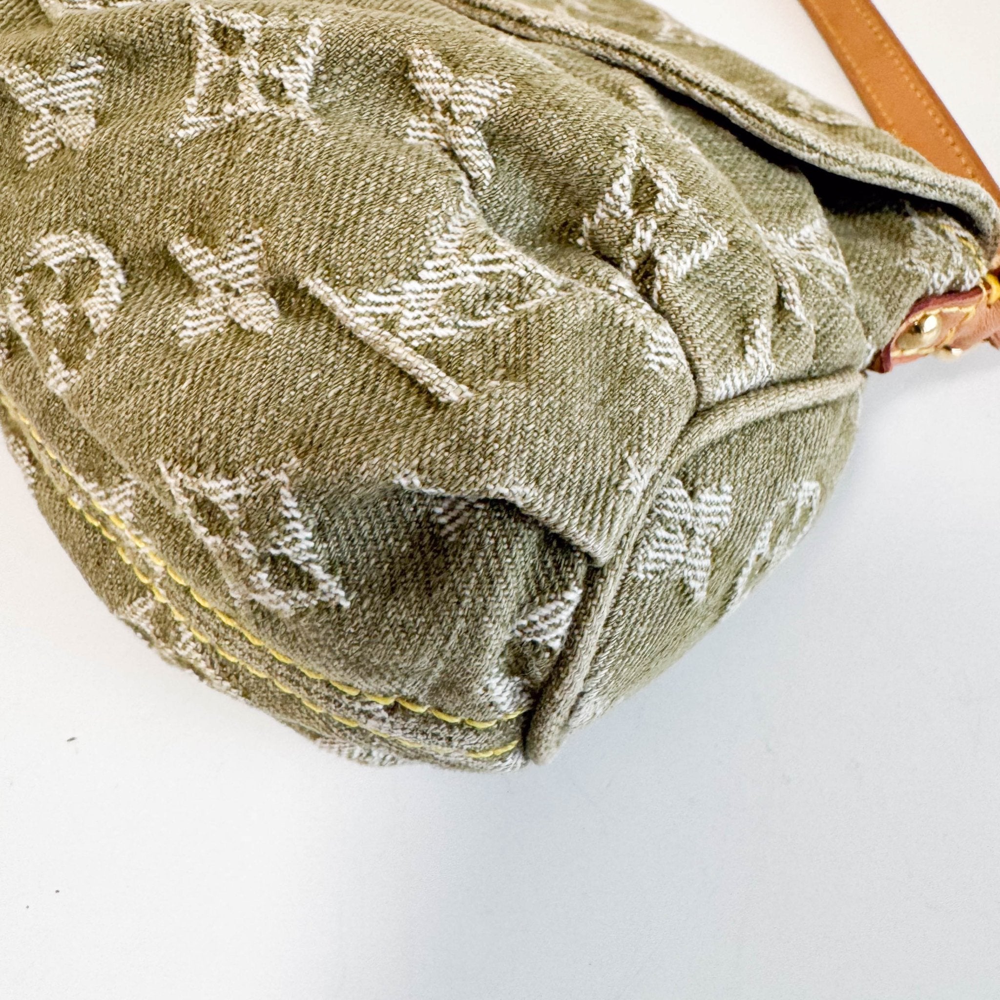 LOUIS VUITTON Louis Vuitton Monogram Denim Pleaty Shoulder Bag in Khaki Green, in , Sold by HIVE PRELOVED - Shoulder Bags, ,