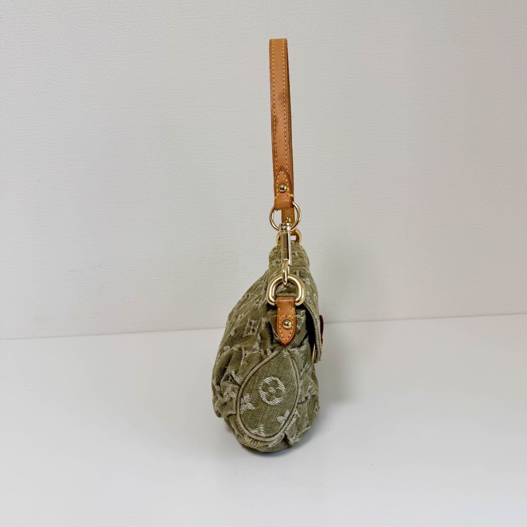 LOUIS VUITTON Louis Vuitton Monogram Denim Pleaty Shoulder Bag in Khaki Green, in , Sold by HIVE PRELOVED - Shoulder Bags, ,
