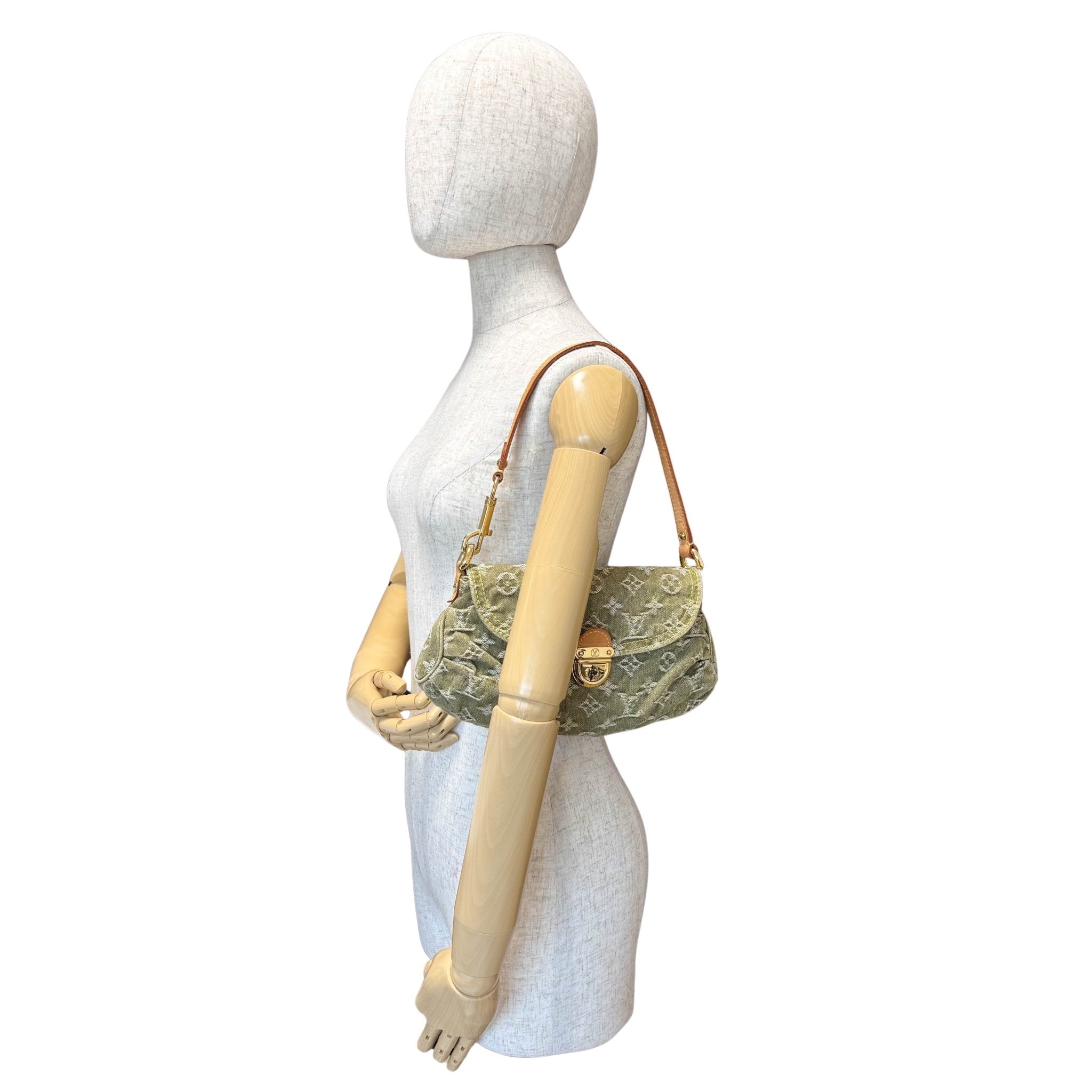 LOUIS VUITTON Louis Vuitton Monogram Denim Pleaty Shoulder Bag in Khaki Green, in , Sold by HIVE PRELOVED - Shoulder Bags, ,