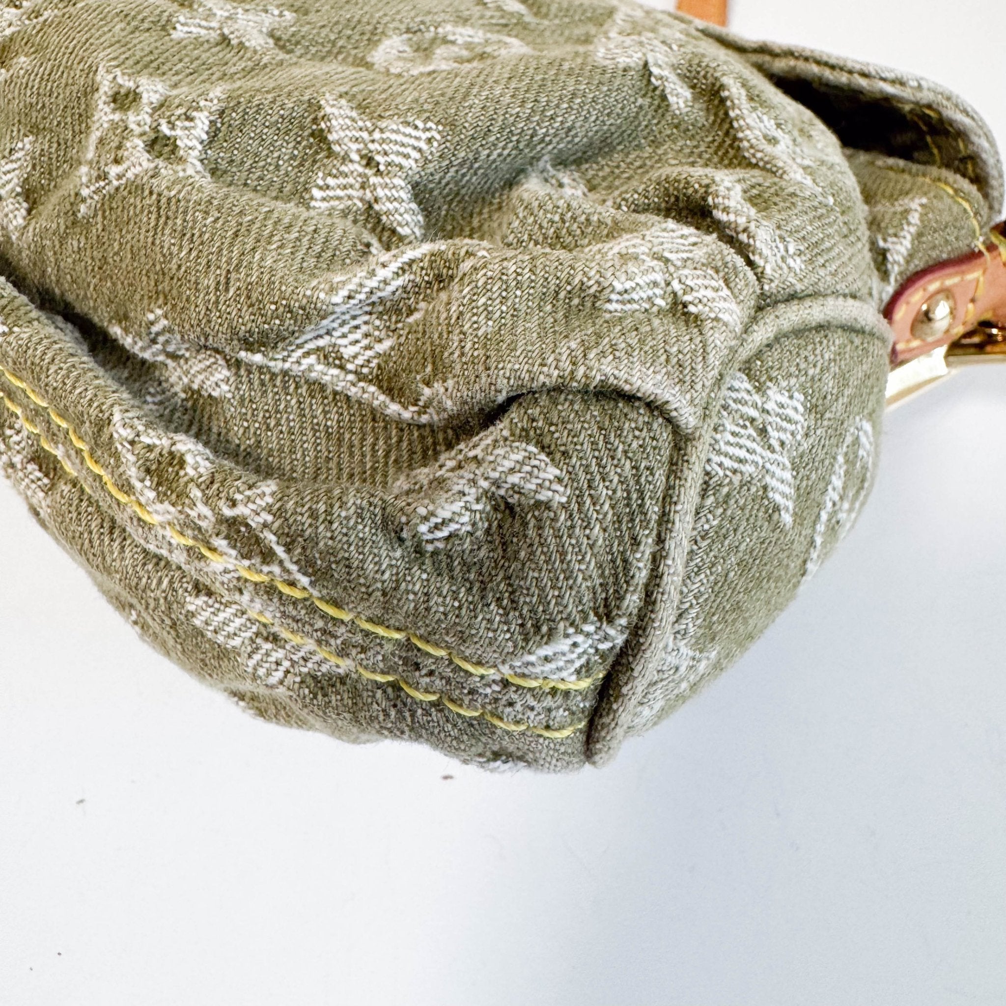 LOUIS VUITTON Louis Vuitton Monogram Denim Pleaty Shoulder Bag in Khaki Green, in , Sold by HIVE PRELOVED - Shoulder Bags, ,