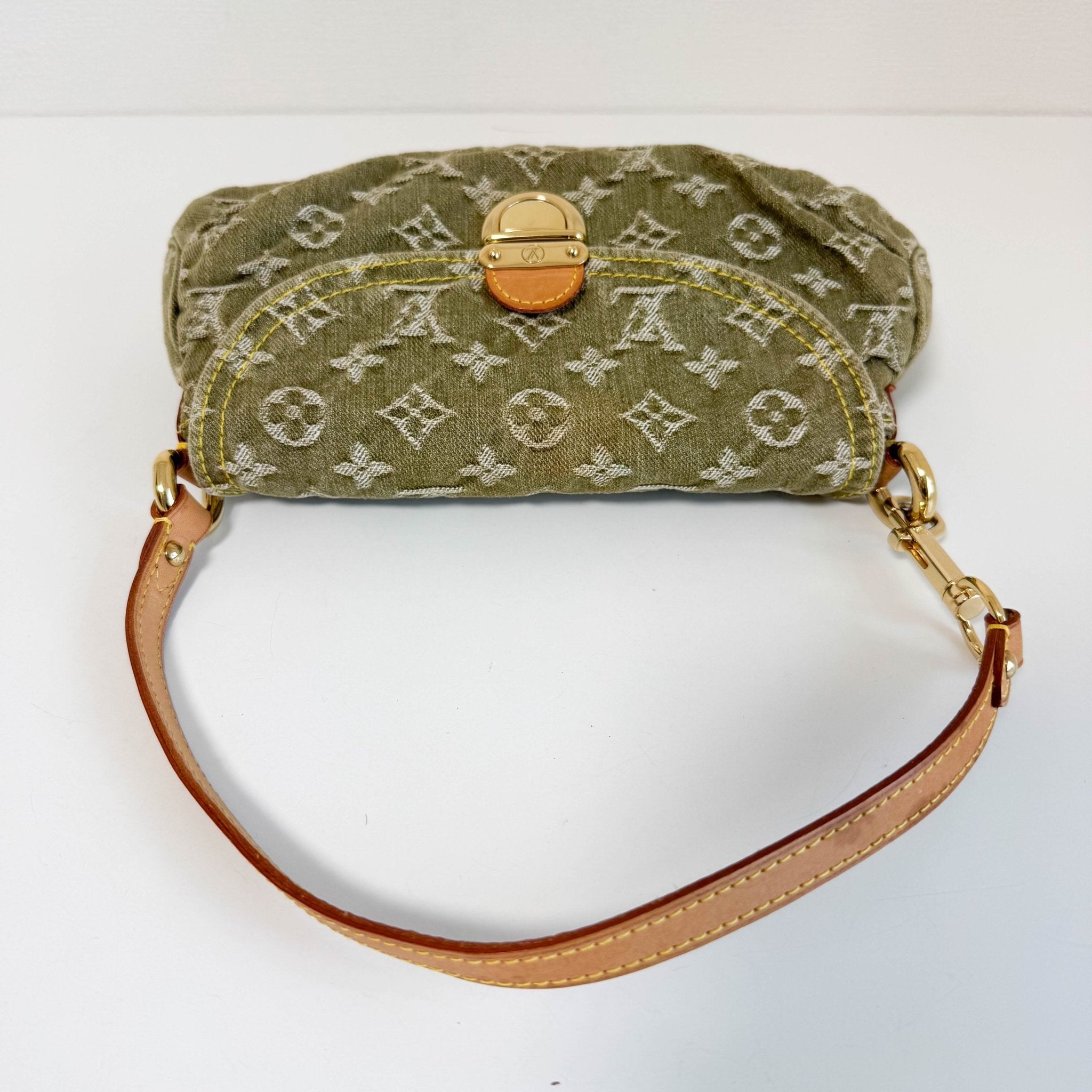 LOUIS VUITTON Louis Vuitton Monogram Denim Pleaty Shoulder Bag in Khaki Green, in , Sold by HIVE PRELOVED - Shoulder Bags, ,