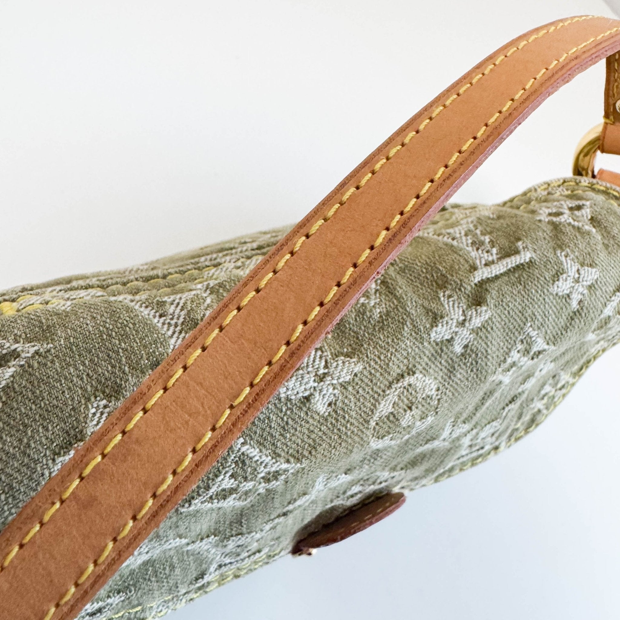 LOUIS VUITTON Louis Vuitton Monogram Denim Pleaty Shoulder Bag in Khaki Green, in , Sold by HIVE PRELOVED - Shoulder Bags, ,