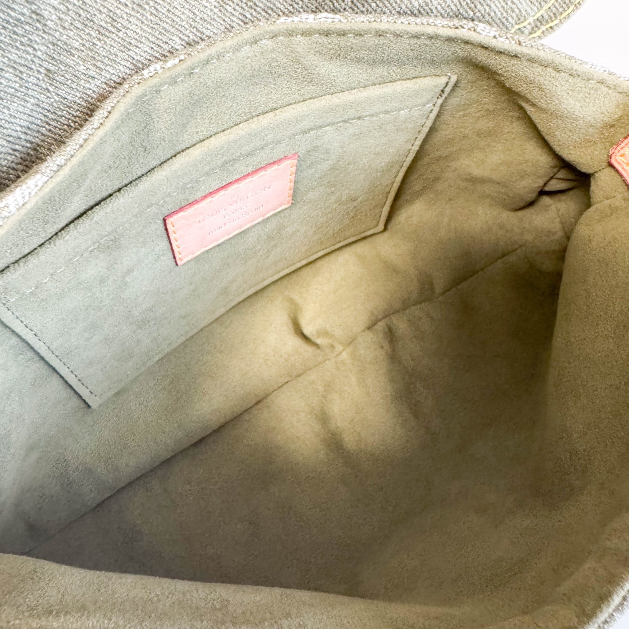 LOUIS VUITTON Louis Vuitton Monogram Denim Pleaty Shoulder Bag in Khaki Green, in , Sold by HIVE PRELOVED - Shoulder Bags, ,