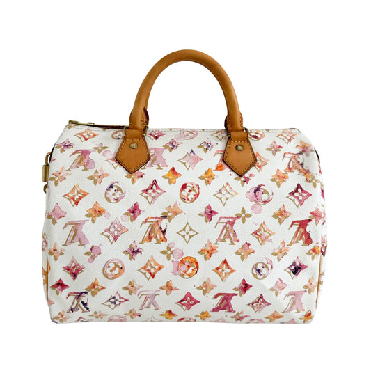 LOUIS VUITTON Louis Vuitton x Richard Prince 2008 Monogram Watercolor Aquarelle Speedy 35 Boston Bag in Sold by HIVE PRELOVED