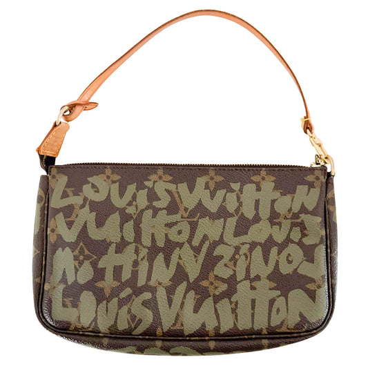 LOUIS VUITTON Louis Vuitton x Stephen Sprouse Monogram Graffiti Khaki Pochette Accessoire M92191, in , Sold by HIVE PRELOVED