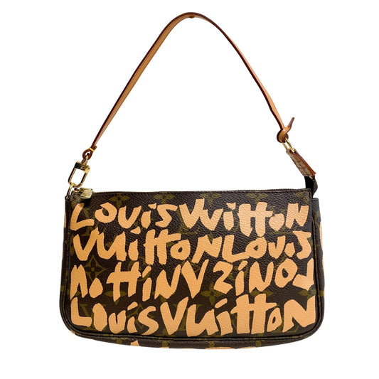 Louis Vuitton x Stephen Sprouse Monogram Graffiti Pochette Accessoire Orange M92193 in Sold by HIVE PRELOVED - Shoulder Bag