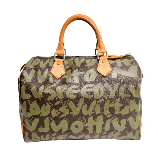 LOUIS VUITTON Louis Vuitton x Stephen Sprouse Monogram Graffiti Speedy 30 Khaki, in , Sold by HIVE PRELOVED - Handle Bags, ,