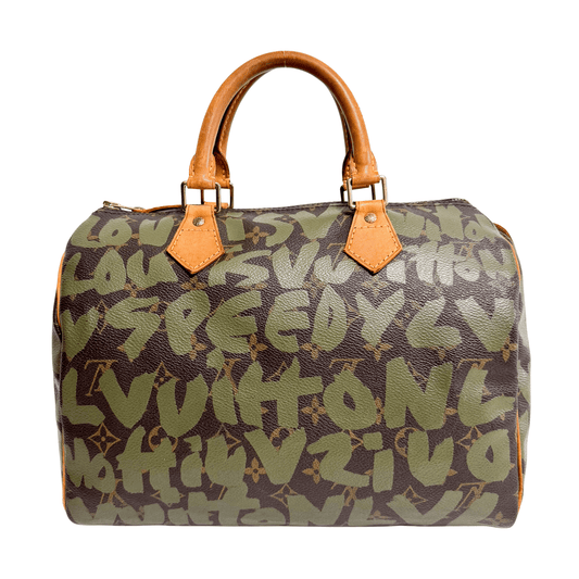 LOUIS VUITTON Louis Vuitton x Stephen Sprouse Monogram Graffiti Speedy 30 Khaki, in , Sold by HIVE PRELOVED - Handle Bags, ,