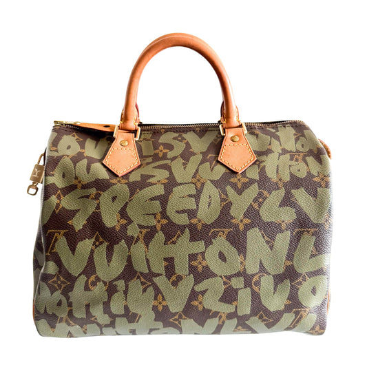 LOUIS VUITTON Louis Vuitton x Stephen Sprouse Monogram Graffiti Speedy 30 Khaki, in , Sold by HIVE PRELOVED - Handle Bags, ,