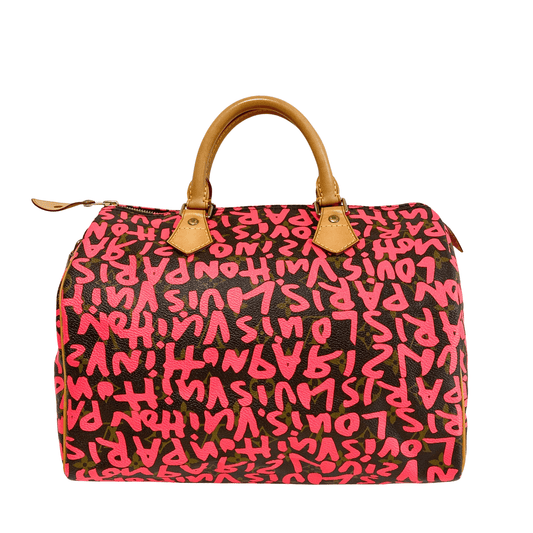 LOUIS VUITTON Louis Vuitton x Stephen Sprouse Monogram Graffiti Speedy 30 Red, in , Sold by HIVE PRELOVED - Handle Bags, ,