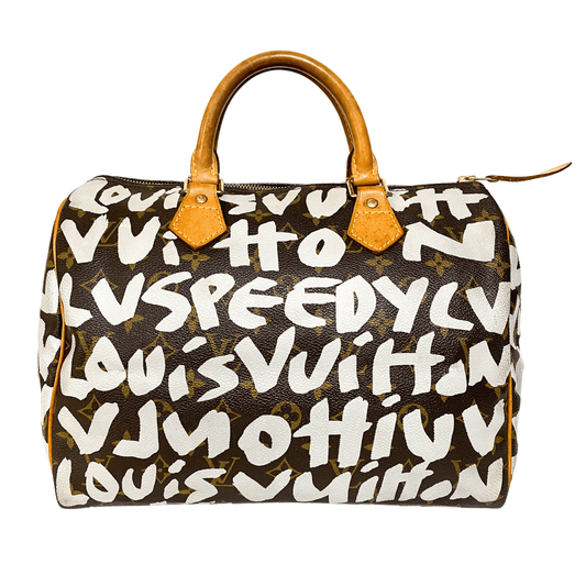 LOUIS VUITTON Louis Vuitton x Stephen Sprouse Monogram Graffiti Speedy 30 White M92195, in Sold by HIVE PRELOVED - Handle Bag