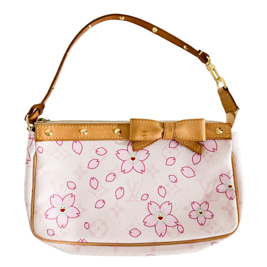 LOUIS VUITTON Louis Vuitton x Takashi Murakami 2003 Pink Monogram Cherry Blossom Pochette Accessoire, in , Sold by HIVE PRELOVED - Mini bags, Shoulder Bags,