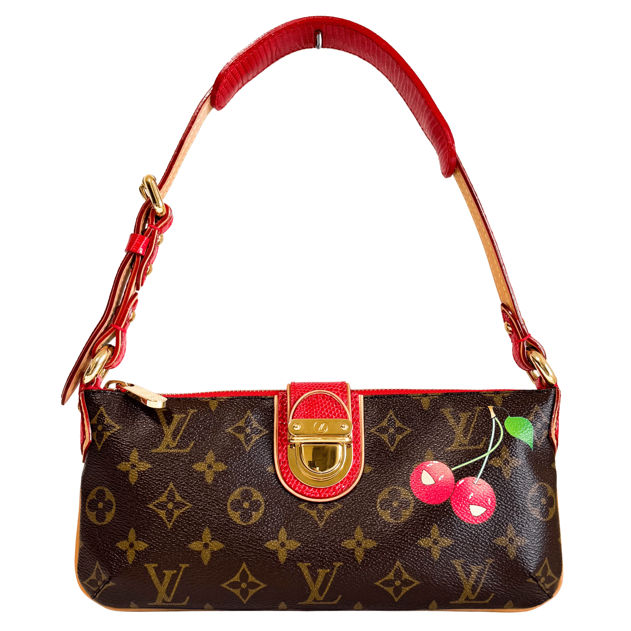 Louis Vuitton x Takashi Murakami 2005 Monogram Cherry Mon Cherie Shoulder Bag M95000 in Sold by HIVE PRELOVED - Shoulder Bag