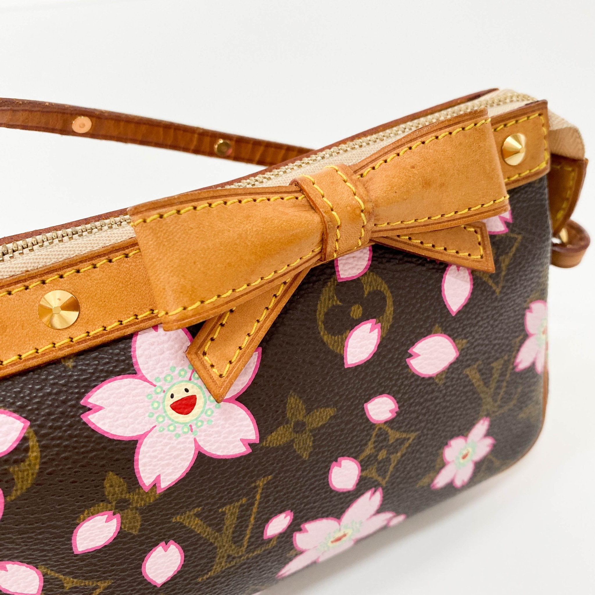 Louis Vuitton x Takashi Murakami Monogram Cherry Blossom Pochette Accessoire M92006 in Sold by HIVE PRELOVED - Handle Bag