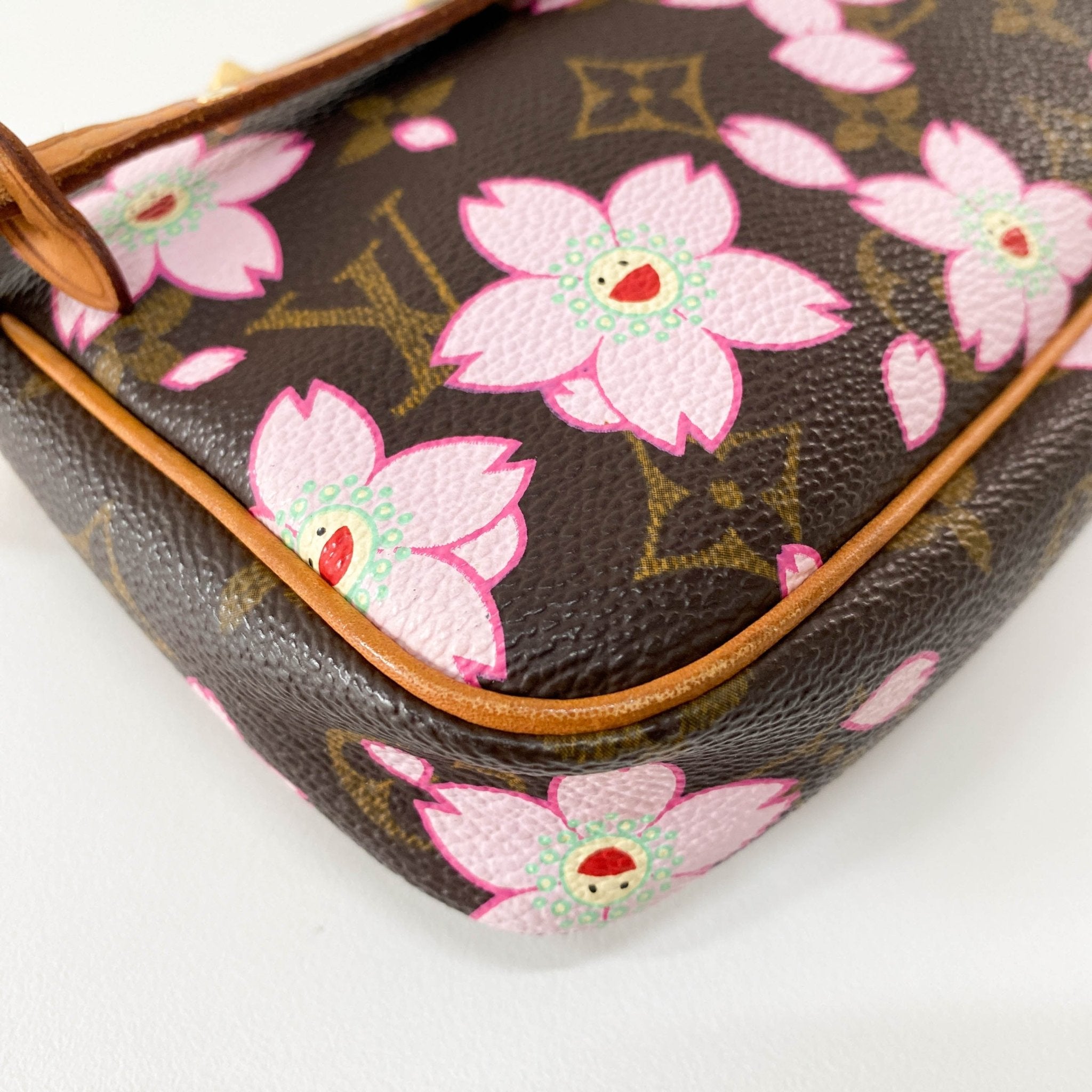 Louis Vuitton x Takashi Murakami Monogram Cherry Blossom Pochette Accessoire M92006 in Sold by HIVE PRELOVED - Handle Bag